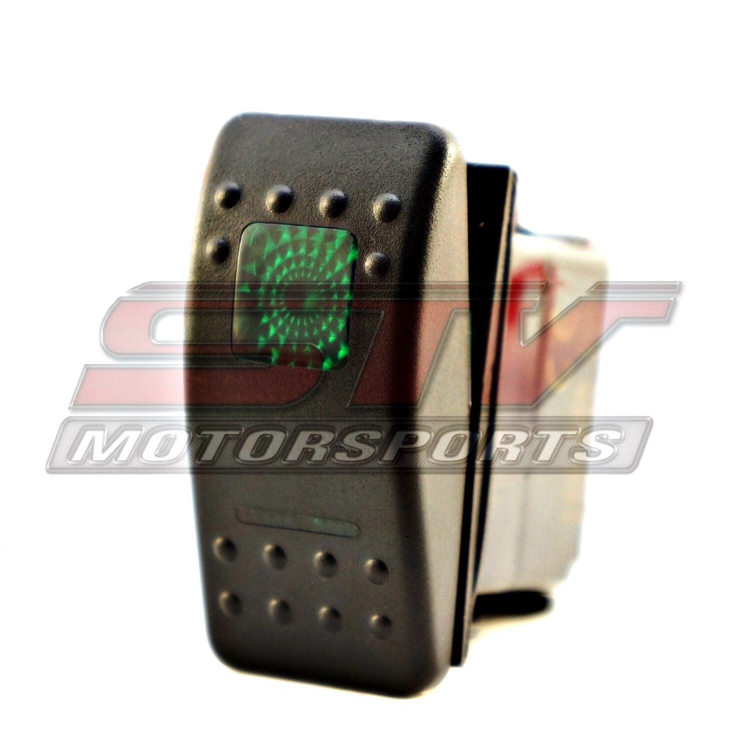 STV Motorsports 12V Green LED Rocker Switch - 3 Position ON/ON/OFF, 6 Pin Waterproof Toggle for Off-Road LED Light Bars & Automotive Applications - Perfect for Trucks, Jeeps, ATVs & Marine Use