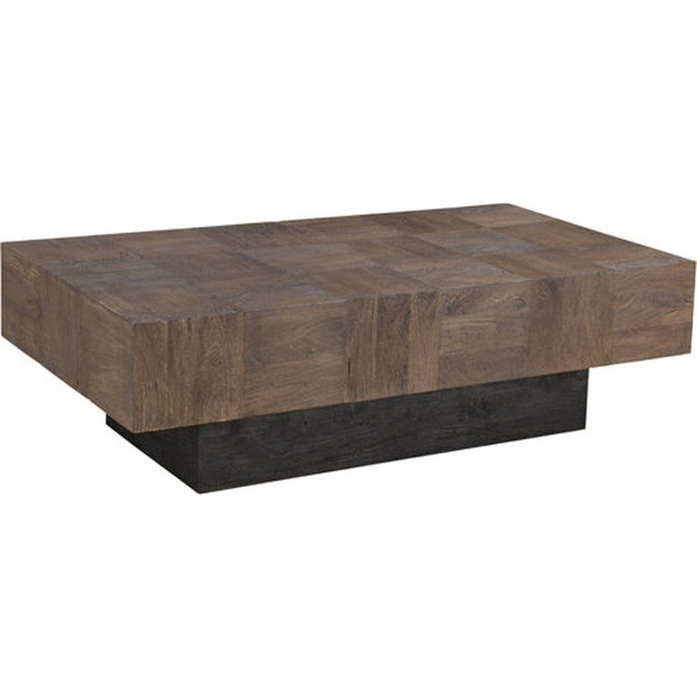 Modern Lewiston Plank Coffee Table - Solid Wood Living Room Furniture for Home Decor | Perfect for Small Spaces, Apartments & Cozy Living Rooms