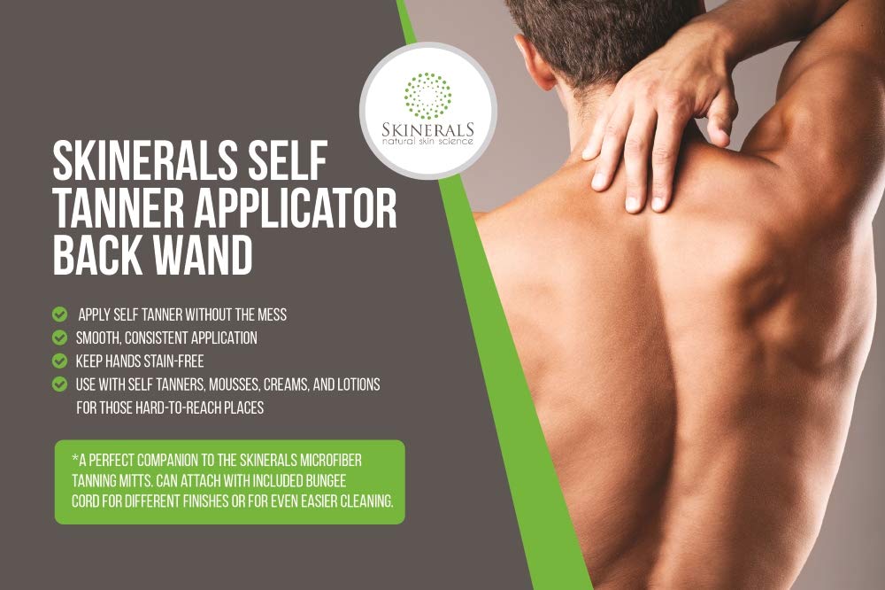 Skinerals Back Wand and Pad Set - Exfoliating & Cleansing Tool for Smooth Skin - Perfect for Acne Treatment, Body Scrub, and Spa Relaxation at Home