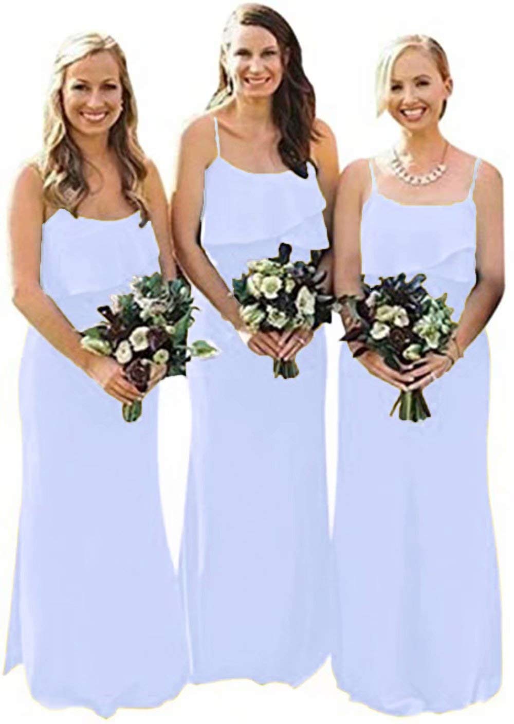 Elegant Long Chiffon Bridesmaid Dresses for Women - Formal Prom & Wedding Guest Gowns - Perfect for Weddings, Parties, and Special Occasions