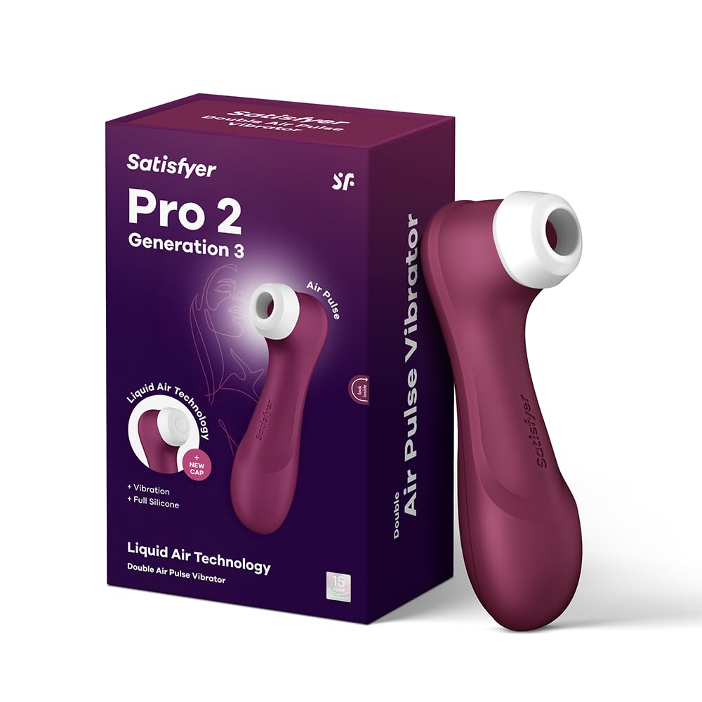 Satisfyer Pro 2 Generation 3 Air Pulse Clitoral Stimulator - Powerful Suction & Vibration Sex Toy for Women | Adult Pleasure Device | Wine Red | Perfect for Solo Play & Couples Intimacy