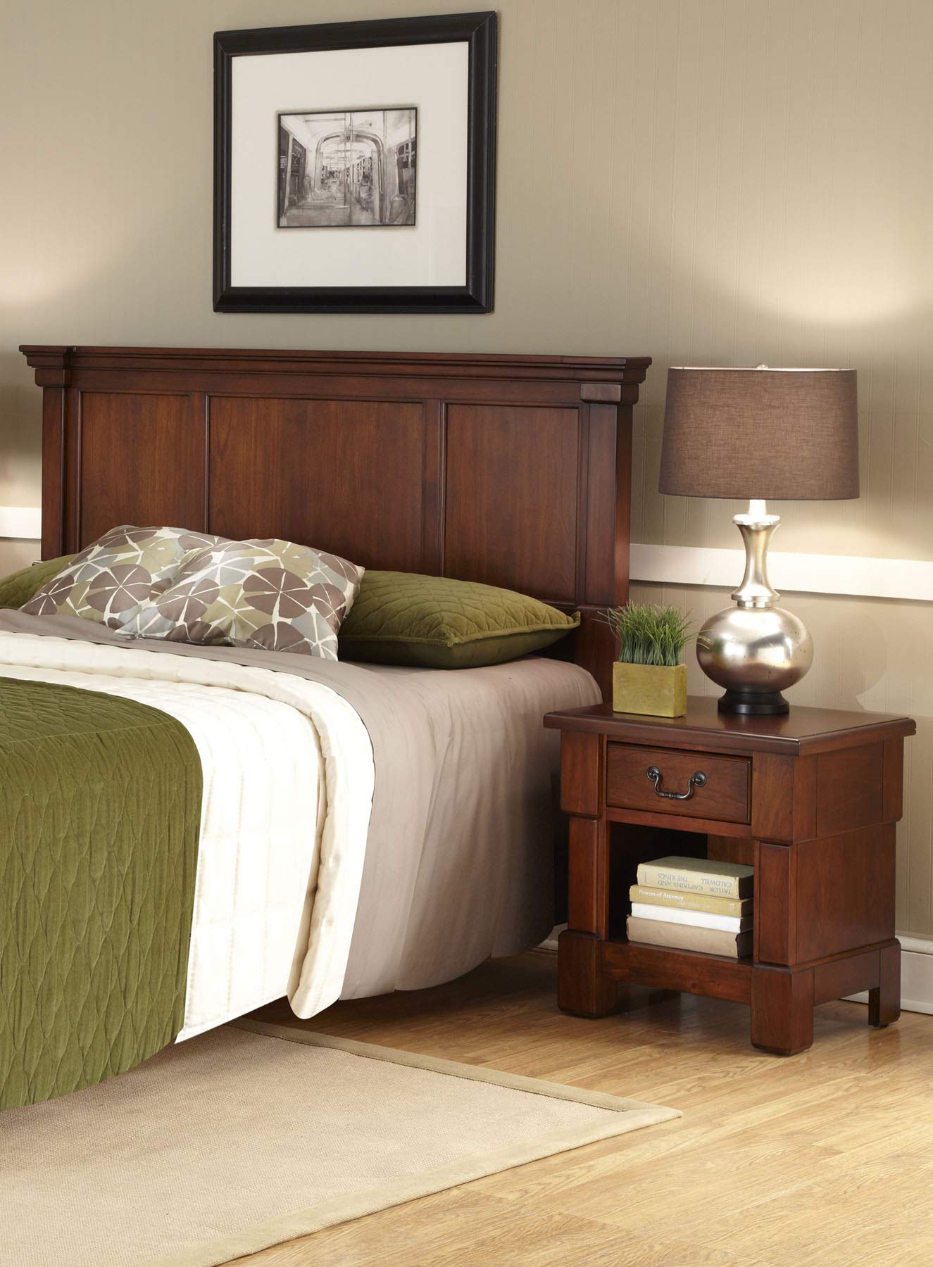 Homestyles Aspen Rustic Cherry Queen Headboard - Solid Wood Bed Frame for Master Bedroom Decor | Farmhouse & Rustic Bedroom Furniture