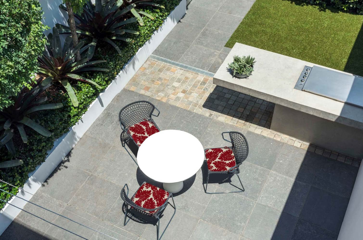 Premium Outdoor Chair Cushions Set of 2 - 16x17 Inch Red U-Shaped Patio Seat Cushions with Secure Ties - Water-Resistant & Durable for Garden, Deck, Balcony, and Home Office Furniture (Perfect for Lounging, Entertaining & Relaxing Outdoors)