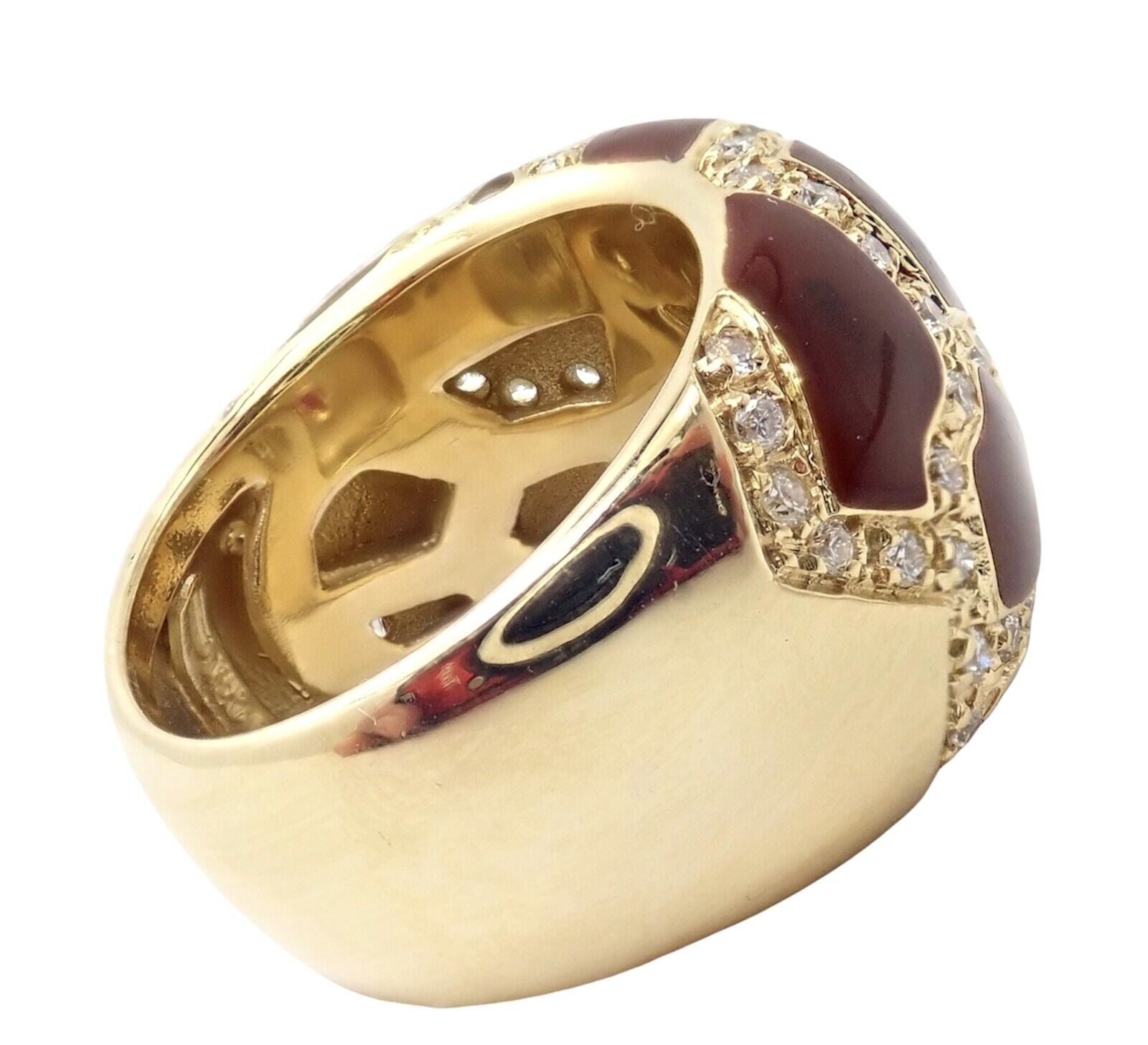 Authentic Roberto Coin 18k Yellow Gold Giraffe Enamel Diamond Ring - Perfect for Elegant Occasions, Anniversary Gifts & Luxury Jewelry Collections