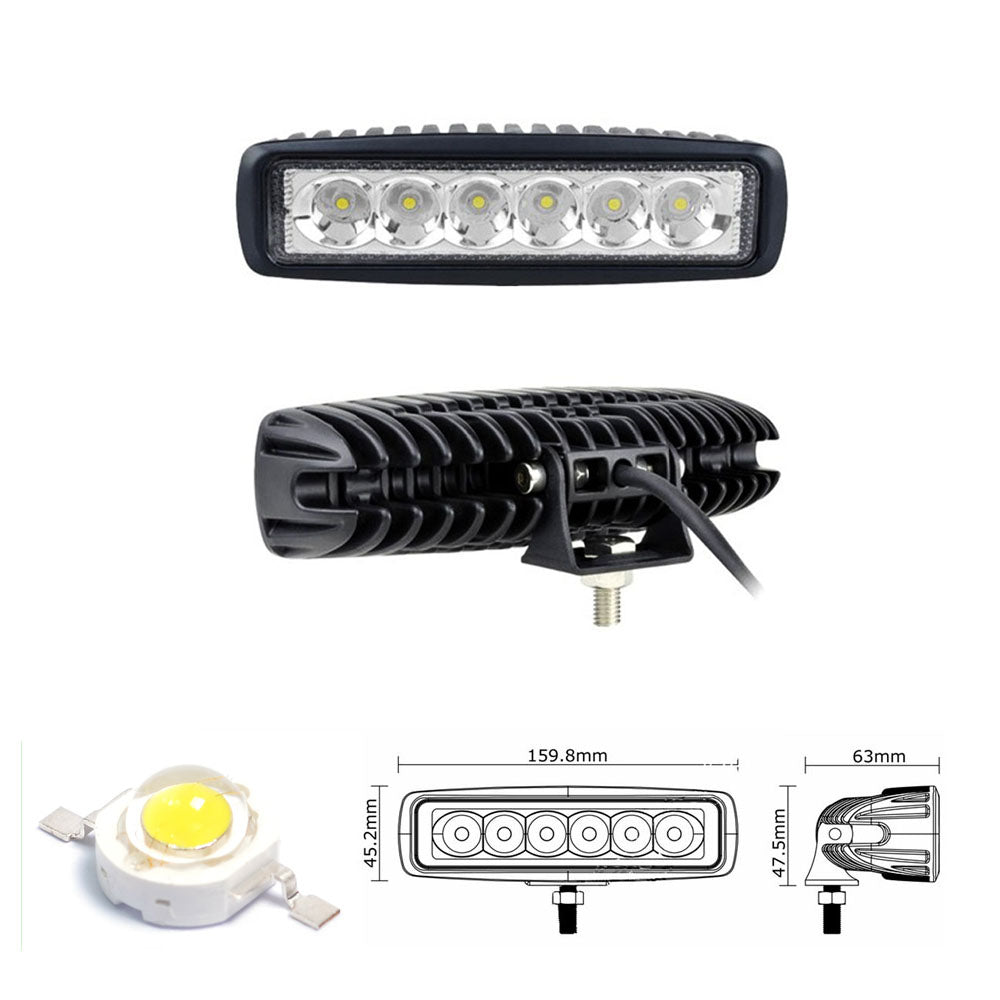 18W High Power 6 Osram LED Daytime Running Light Kit - Universal Fit for Cars & Trucks - Enhance Visibility & Safety for Daytime Driving