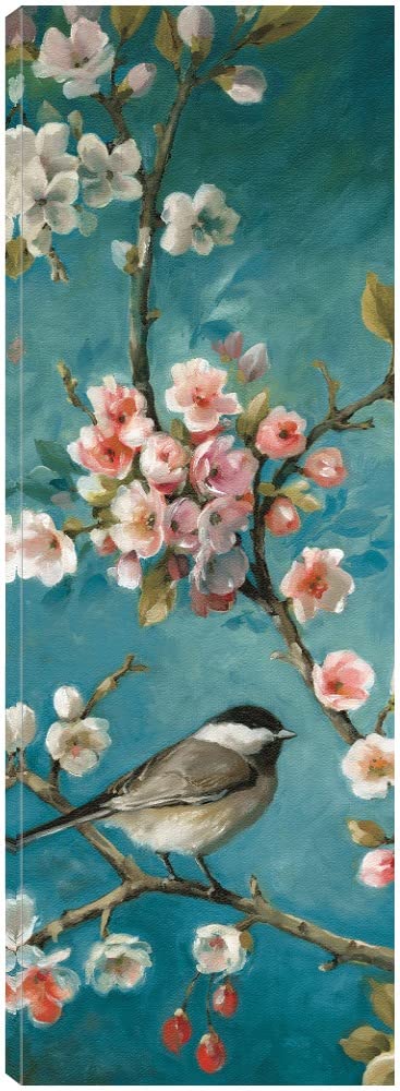 Lisa Audit Blossom III Fine Art Canvas Wall Decor - 14x38 Inch Ready to Hang Painting for Living Room, Bedroom, Office & More - Floral Home Decor for Modern & Classic Interiors