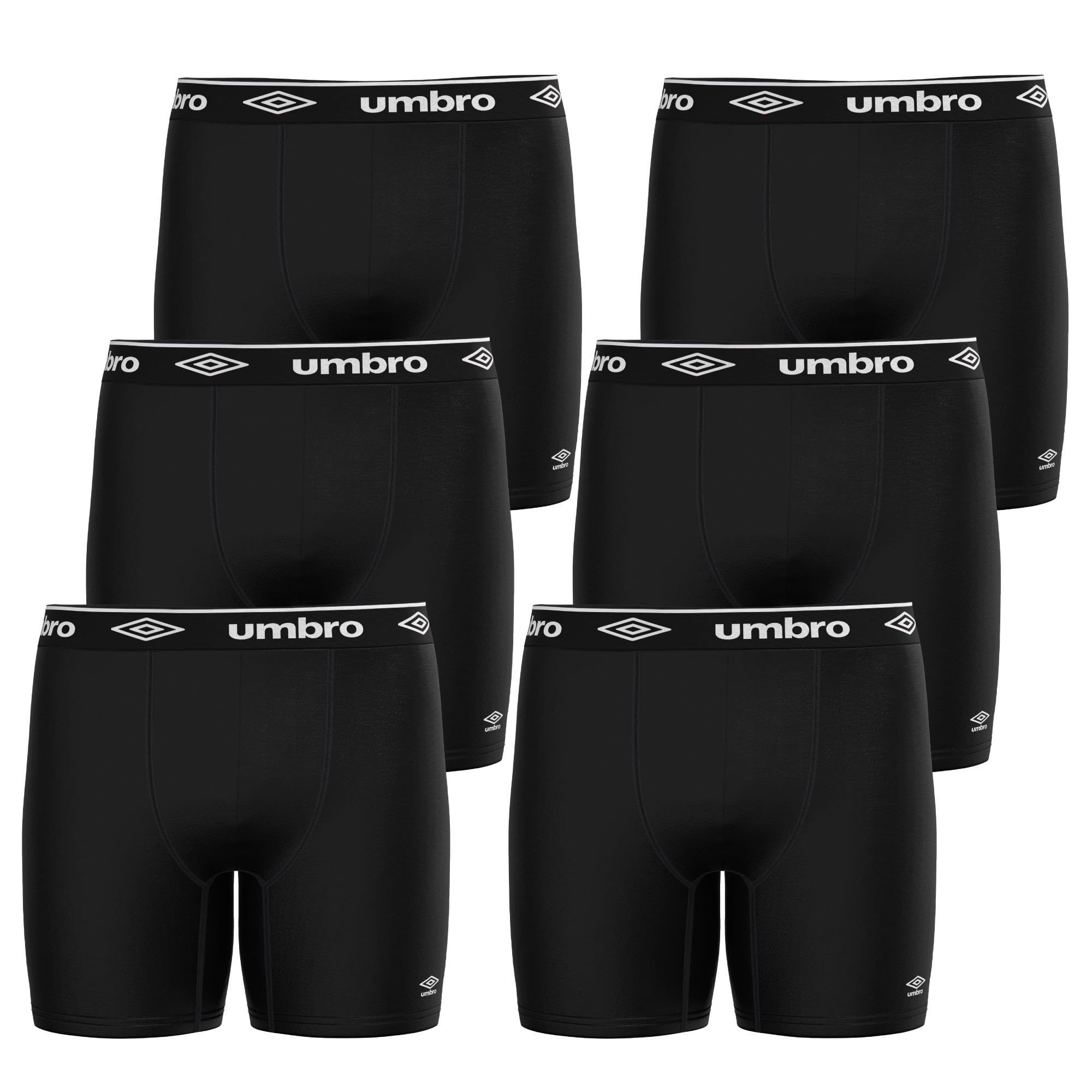 Umbro Men's Boxer Briefs - 6 Pack Breathable Moisture-Wicking Underwear for Active Men | Gym, Running, Sports & Everyday Comfort