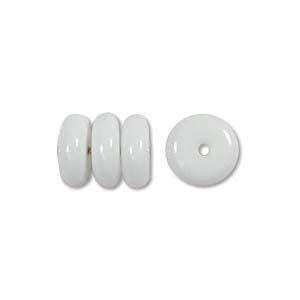 Czech Pressed Glass Rondelle Beads 4mm Chalk White (100pcs) - Perfect for Jewelry Making, DIY Crafts, and Beading Projects