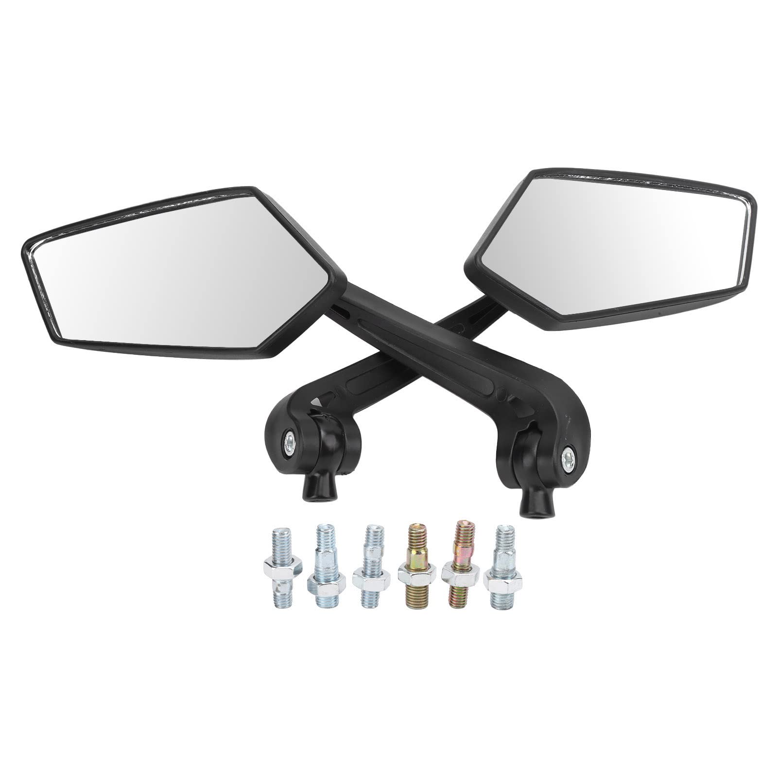 Rotatable Motorcycle Rearview Mirrors - 1 Pair HD Bar End Mirrors for Scooter, ATV - 8mm/10mm Thread - Perfect for Safe Riding & Easy Installation