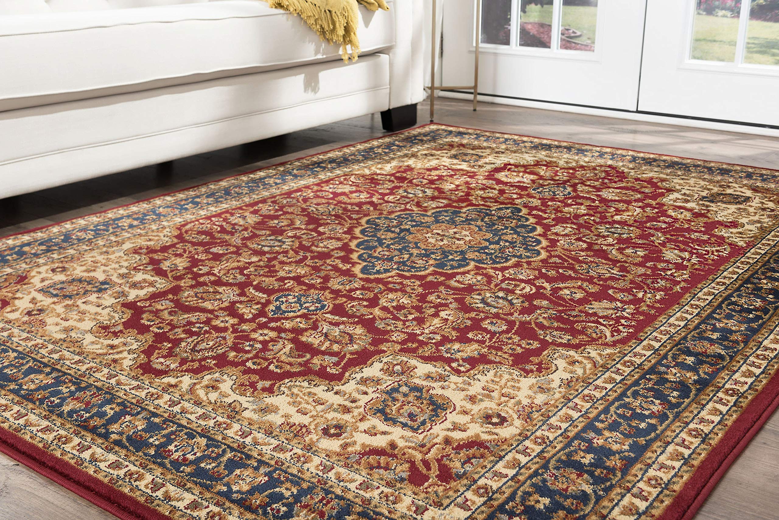 Kirsten Traditional Oriental Red Rectangle Area Rug 8' x 10' - Perfect for Living Room, Bedroom & Home Decor