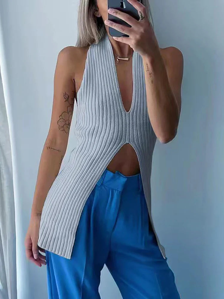 Heliar Women's Ribbed Knit Halter Tank Top - Sexy Chic Camisole & Tube Top for Summer | Perfect for Beach, Party & Casual Outfits