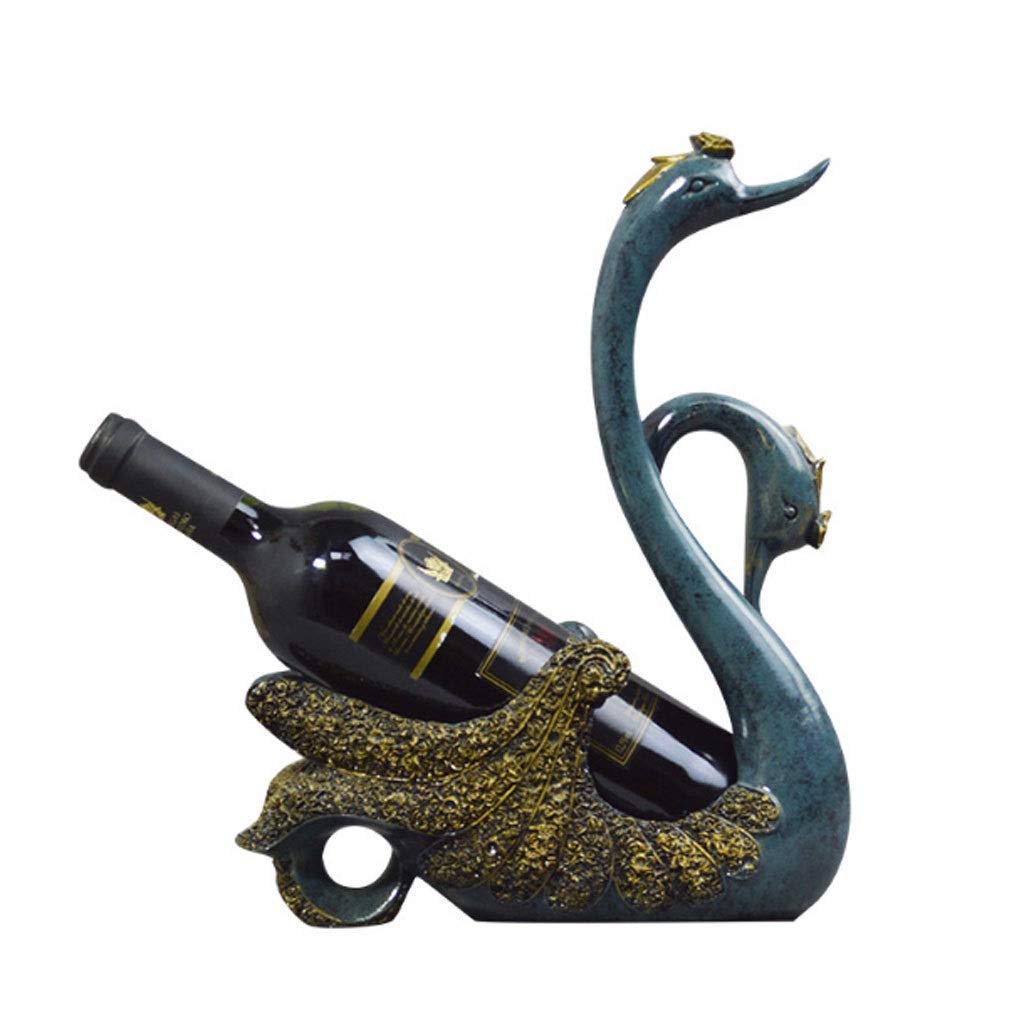FCXBQ Decorative Wine Holder & Rack - Elegant Resin Sculpture for Wine Storage | Home Bar, Kitchen & Dining Room Decor | Unique Housewarming Gift (Blue)