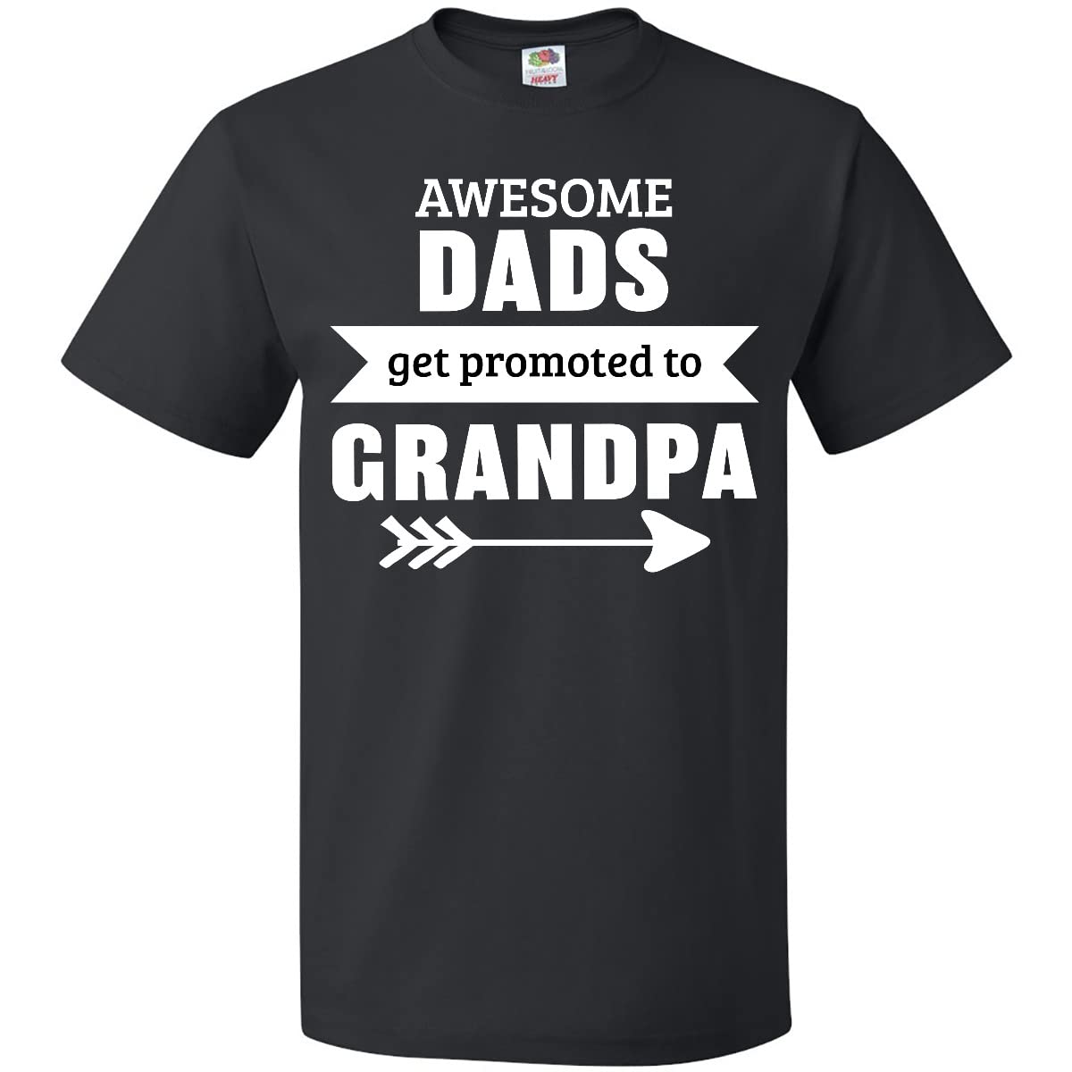Inktastic Awesome Dads Get Promoted to Grandpa T-Shirt | Funny Retirement Gift for New Grandfathers | Perfect for Father's Day, Birthday & Family Reunions