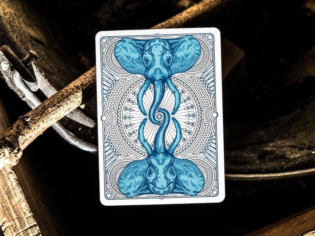 Premium Tundra Elephant Themed Playing Cards - Waterproof & Durable for Outdoor Camping, Travel & Game Nights