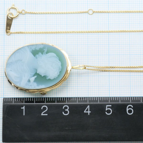18K Yellow Gold Cameo Necklace & Brooch Set - Vintage Two-Way Pendant for Women - Perfect for Weddings, Parties & Special Occasions