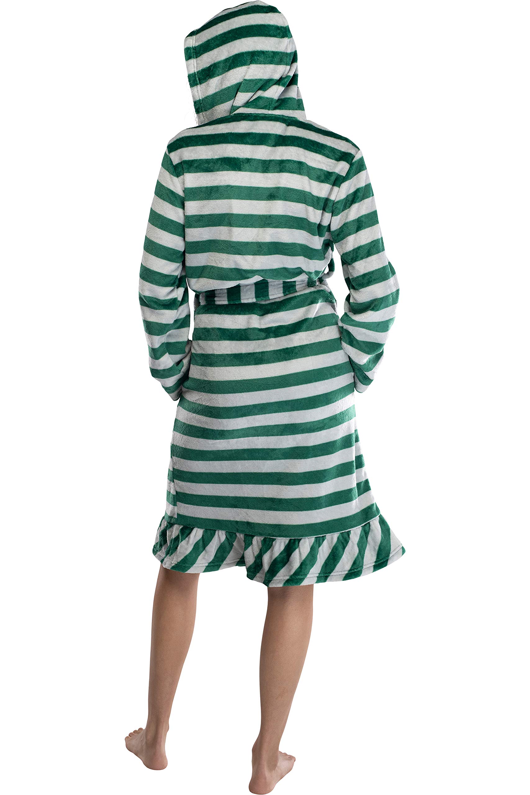Harry Potter Kids' Striped Hooded Plush Fleece Robe - Gryffindor, Hufflepuff, Slytherin & Ravenclaw House Robes for Boys & Girls | Cozy Halloween Costume & Christmas Gift for Potter Fans