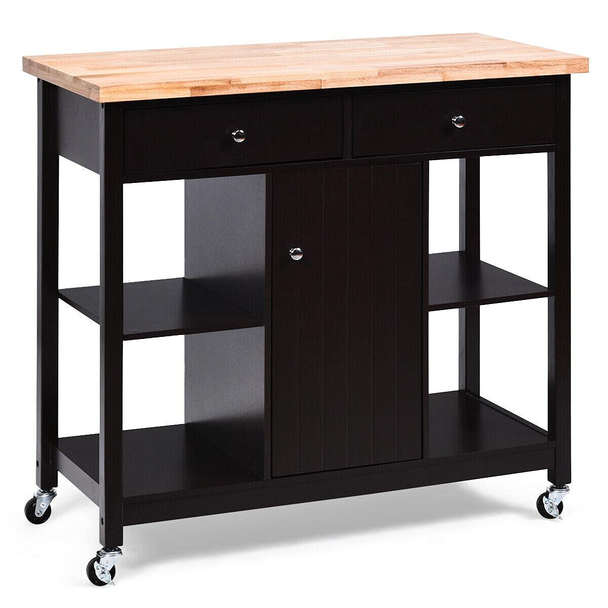 Premium Rolling Kitchen Cart with Storage - 3-Tier Utility Island Trolley, Mobile Kitchen Table on Wheels for Small Spaces - Perfect for Cooking, Serving, and Organizing in Compact Kitchens