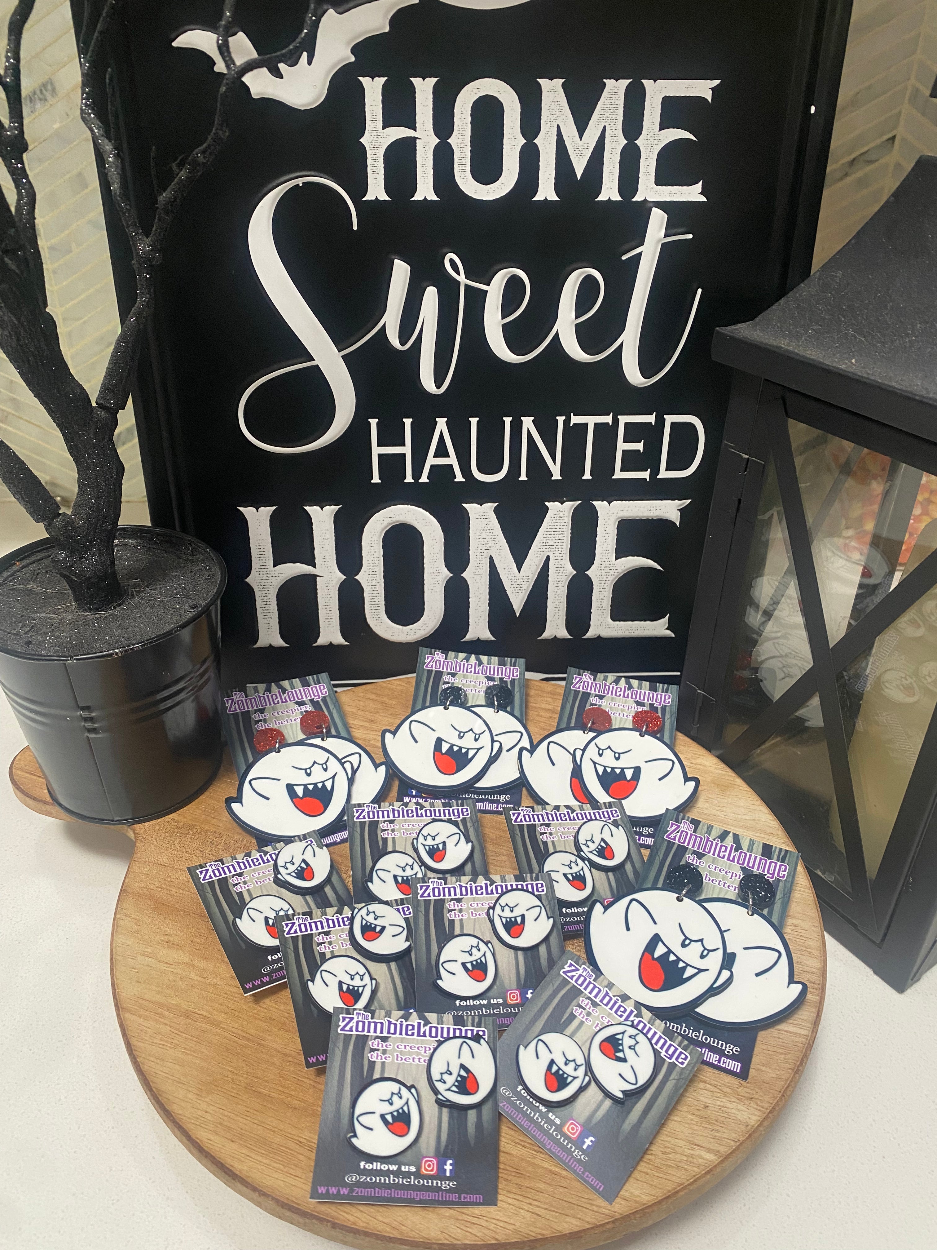 Boo Gamer Ghost Earrings - Spooky Halloween Jewelry for Gamers & Cosplay - Perfect for Halloween Parties, Gaming Events & Anime Conventions