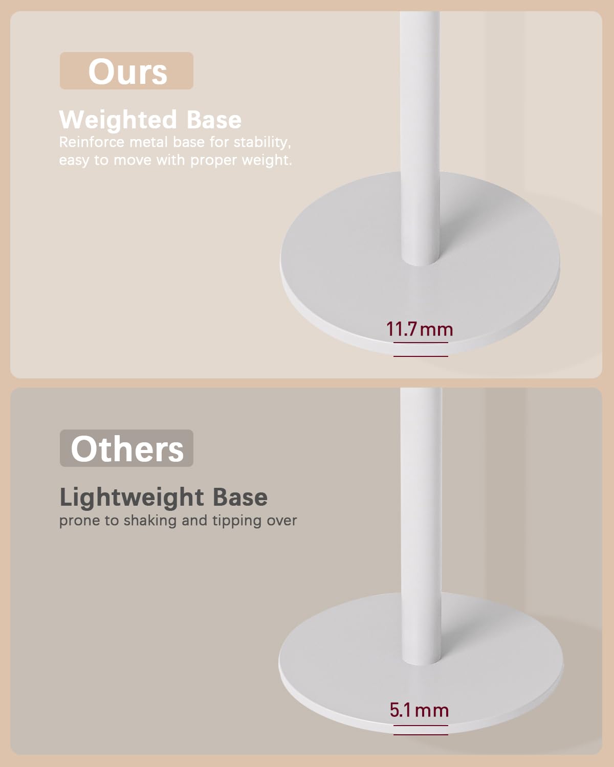 White Faux Marble Round Cocktail Table with Metal Base - Small Pedestal Side Table for Living Room, Bedroom, or Office - Perfect Drink Table for Compact Spaces & Home Decor