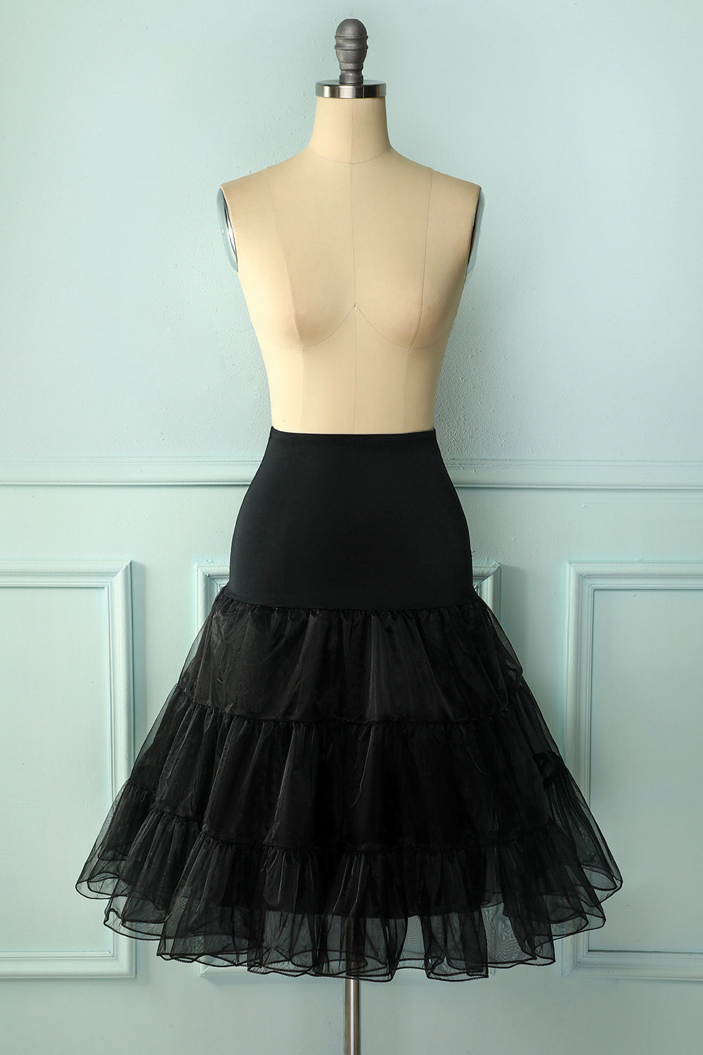 Black Tutu Petticoat for Women - Fluffy Layered Tulle Skirt for Ballet, Dance, Cosplay & Party - Elegant Petticoat Underskirt for Dresses & Costumes