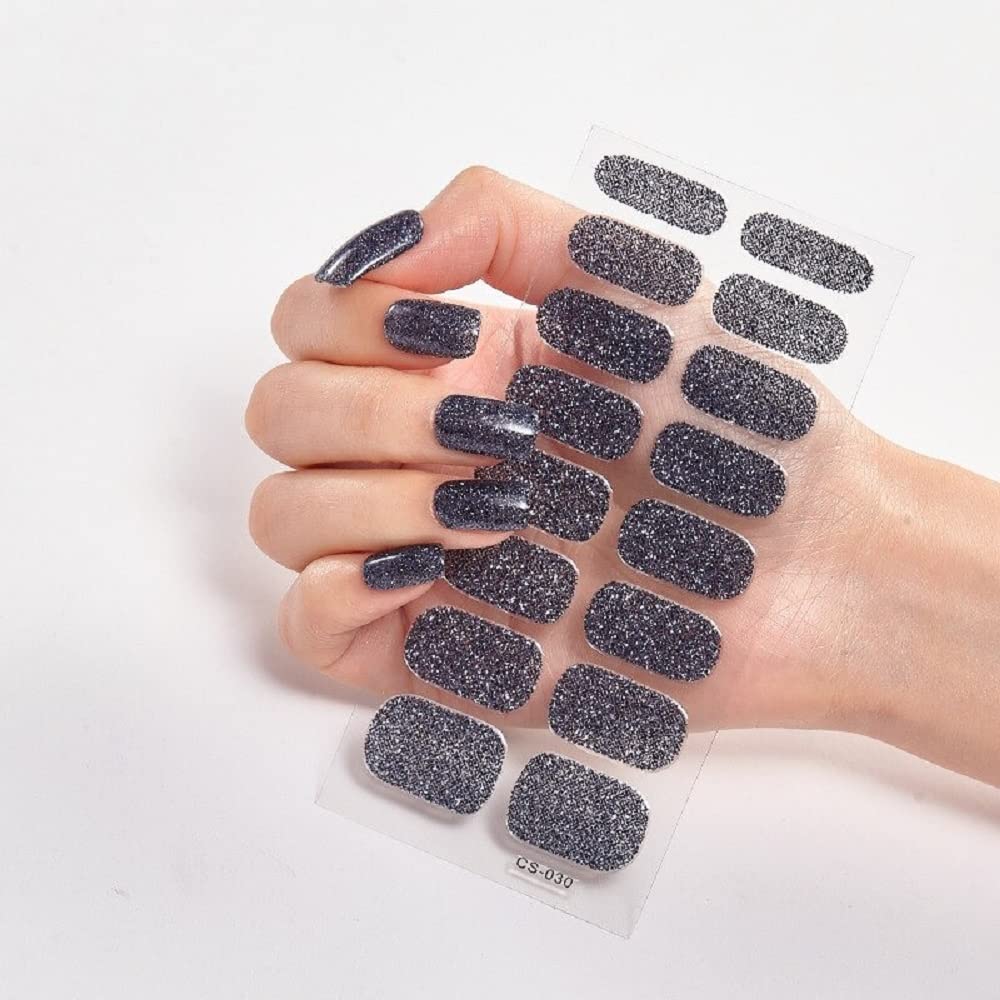5 Sheet Self-Adhesive Nail Stickers Set - DIY Nail Art Decoration with Glitter, Sequins & Powder for Manicure (CS-30) | Perfect for Parties, Weddings & Special Occasions