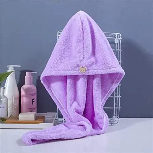 Shyam Enterprise Women's Microfiber Hair Towel Wrap - Quick Dry Hair Drying Cap for Wet Hair, Soft & Absorbent Bath Towel Hat (Pack of 2, Multicolor) - Perfect for Post-Shower, Swimming & Salon Styling