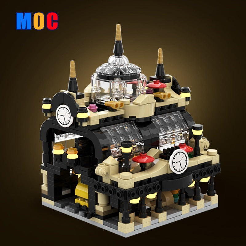 671 Pcs MOC 145087 Mini 910002 Studgate Train Station Building Blocks Set - Compatible with Major Brands - Perfect for Train Layouts, City Displays & Creative Play