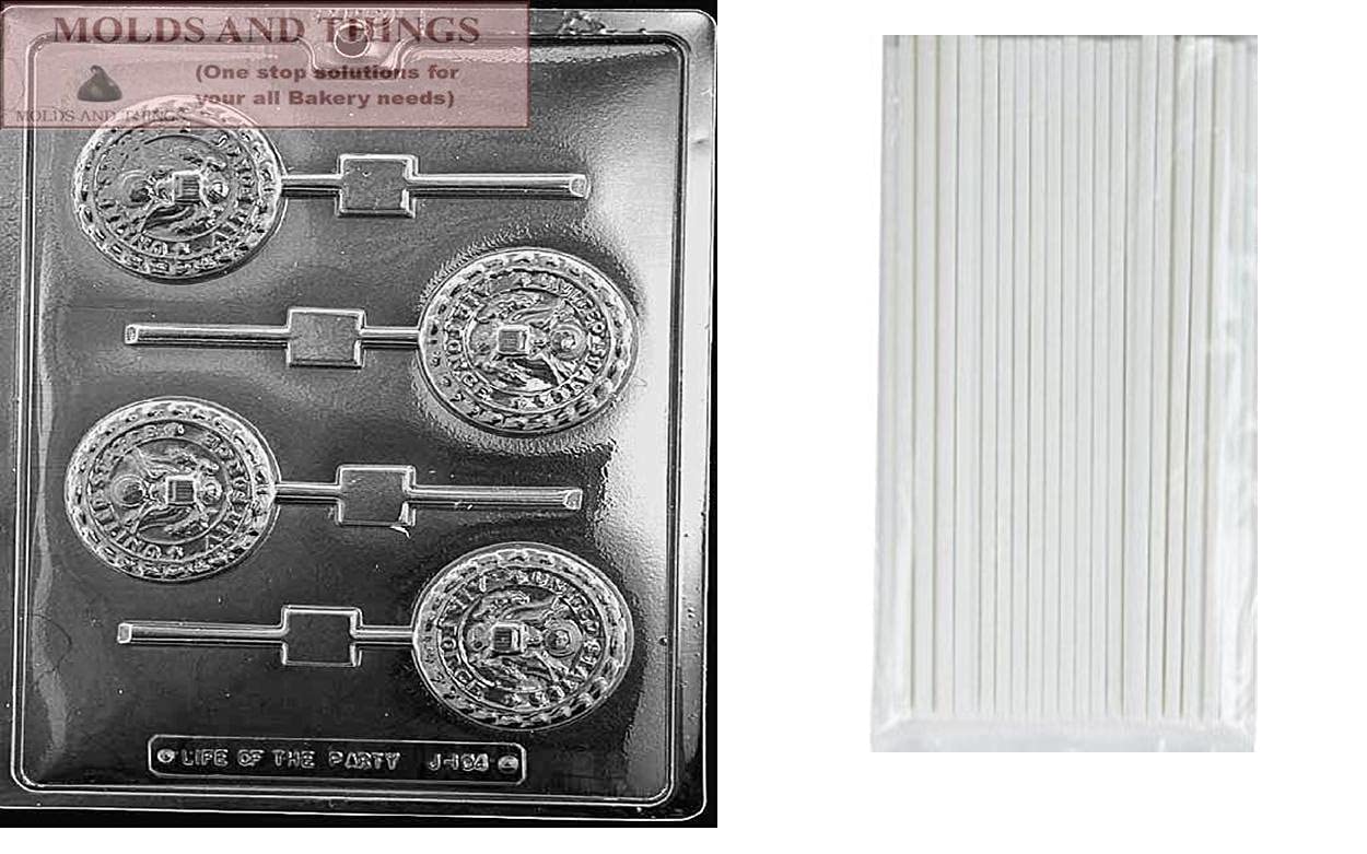 USA Air Force Lollipop Chocolate Candy Mold Kit - Includes 50 Sticks & Copyrighted Candy Making Instructions for DIY Treats | Perfect for Birthday Parties, Baby Showers & Military-Themed Events