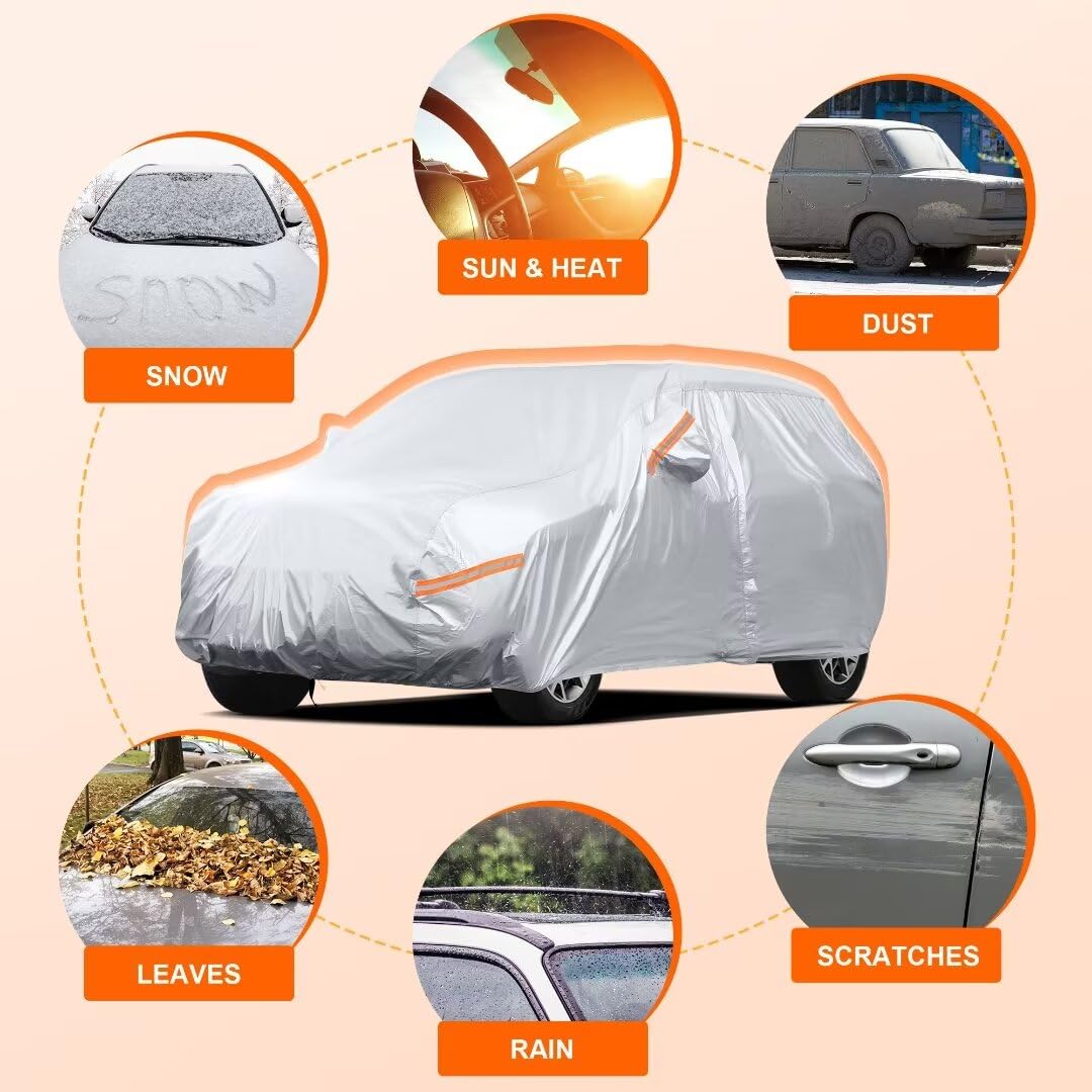 Waterproof Custom Fit Car Cover for Jeep Grand Cherokee 1992-2021 - Soft Lined SUV Cover with Giant Panda Design | All Weather Protection for Parking, Storage & Travel