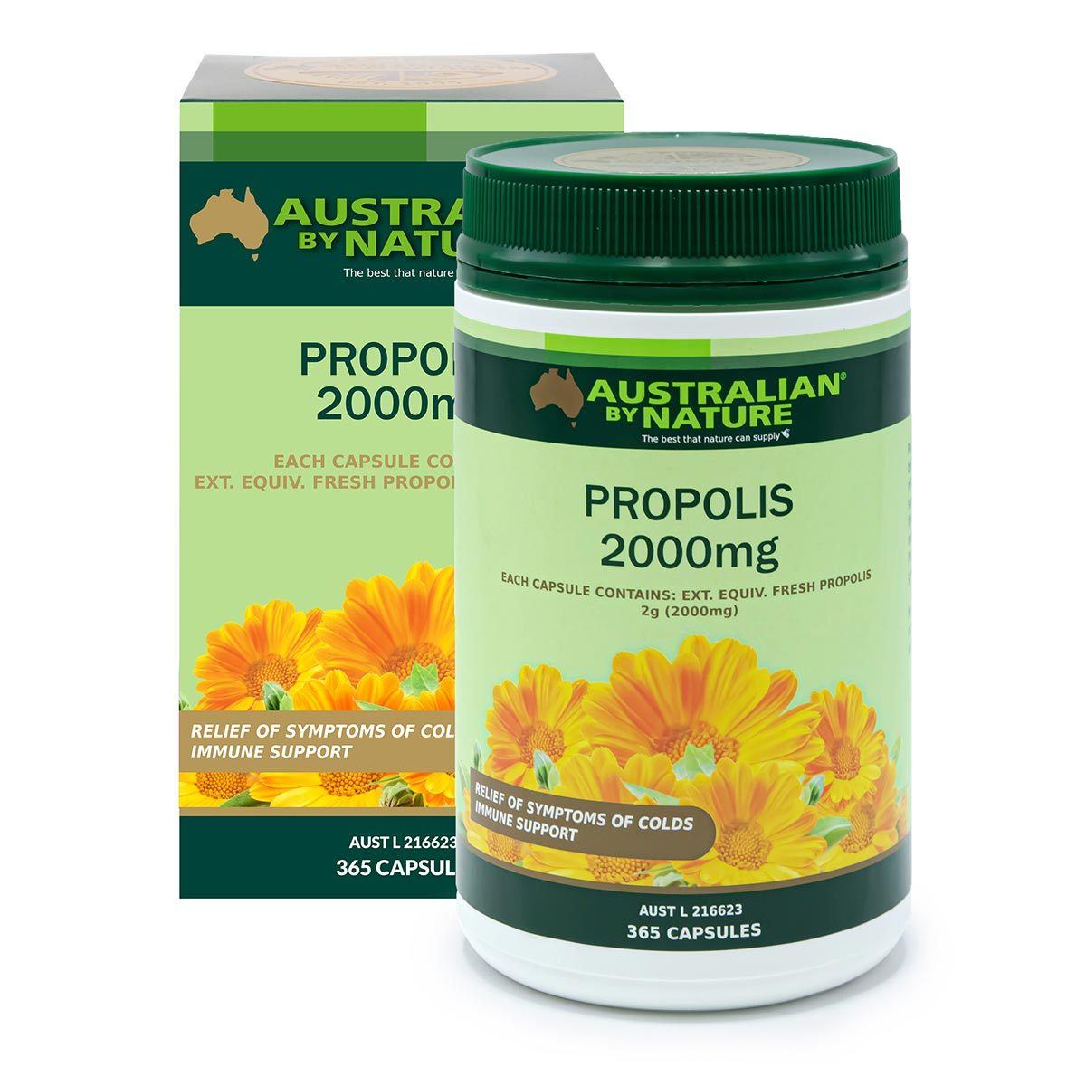 Australian By Nature Propolis 2000mg - Premium Bee Propolis Supplement for Immune Support & Wellness | Natural Antioxidant for Daily Health, Cold & Flu Season