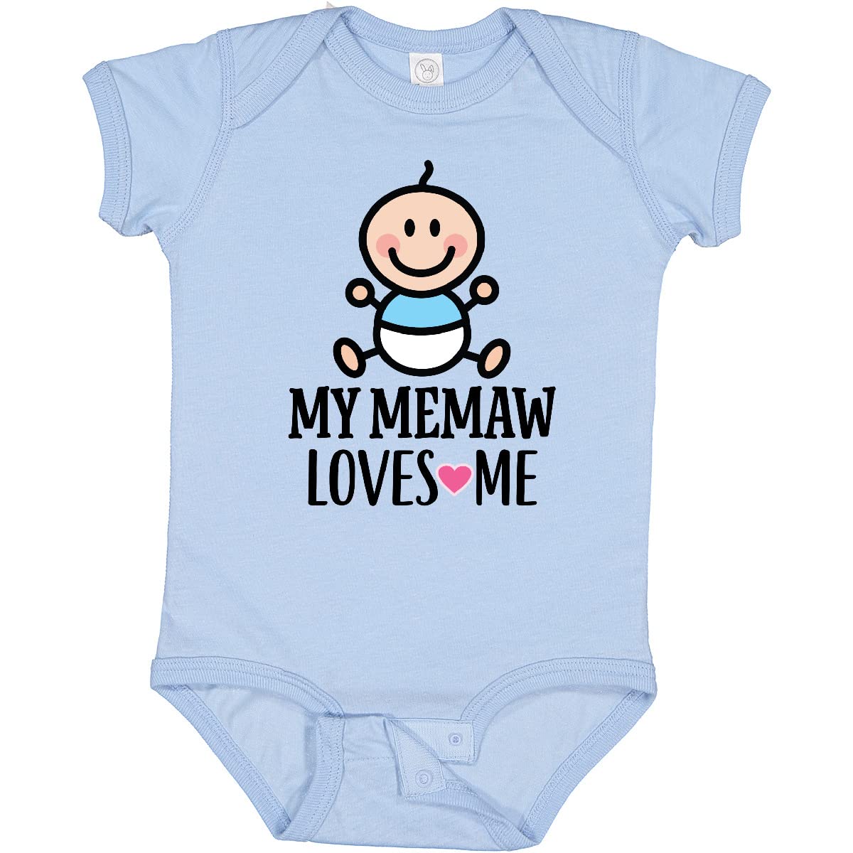 Inktastic My Memaw Loves Me Baby Boy Onesie - Soft Cotton Bodysuit for Newborns & Infants - Perfect for Family Photos, Holidays & Everyday Wear
