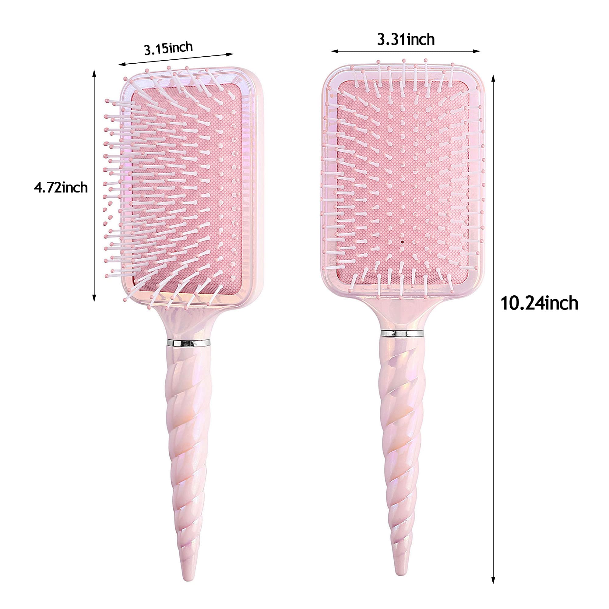 Aethland Kids Detangling Brush for Curly Hair - No Pain Soft Bristles Hair Brush & Comb Set (Pink) - Gentle Detangler for Toddler Girls & Boys - Perfect for Daily Hair Care, Travel & Salon Styling
