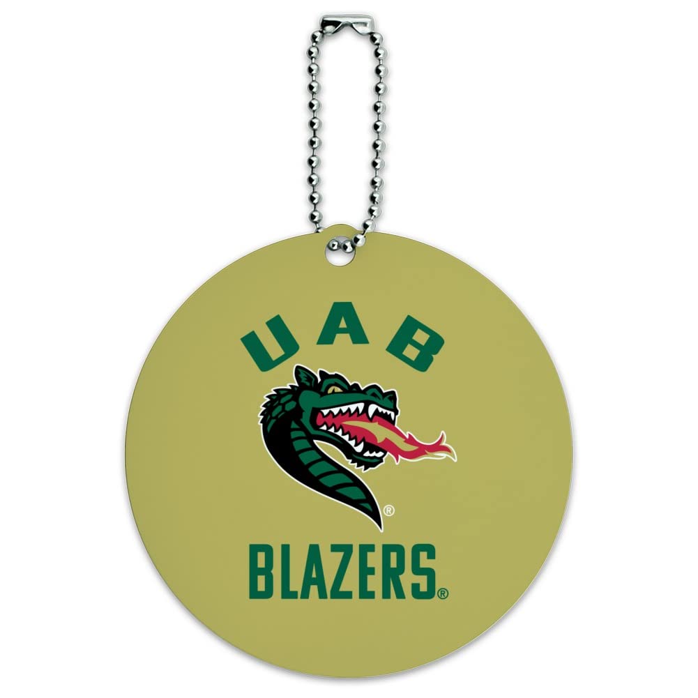 Alabama at Birmingham Blazers Logo Round Luggage ID Tag - Durable Suitcase Carry-On Baggage Identifier for Travel Accessories | Perfect for Airports, Business Trips & Vacations