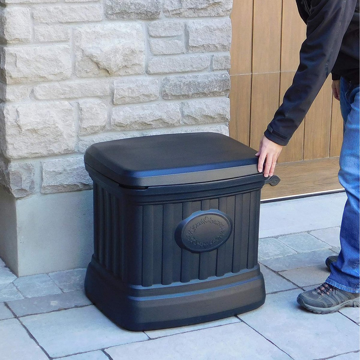 FCMP Heavy-Duty Outdoor Storage Bins with Lids - Waterproof & UV Resistant for Patio, Garden, and Garage Organization - Perfect for Storing Cushions, Toys, and Tools