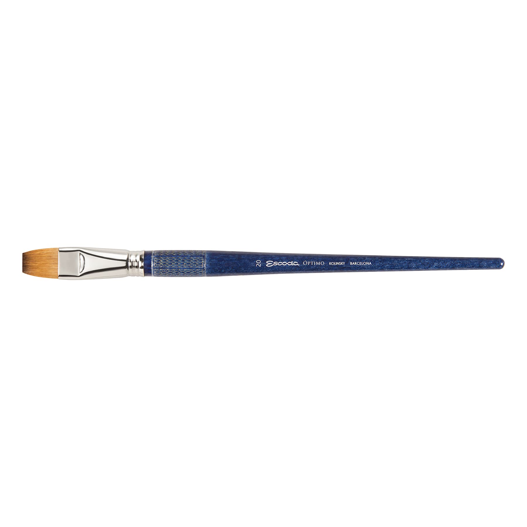 Speedball Escoda Optimo Series Size 20 Pure Kolinsky Artist Brush - Long Handle Oil & Acrylic Paint Brush for Professional Artists - Perfect for Canvas Painting, Portrait Work & Fine Detailing