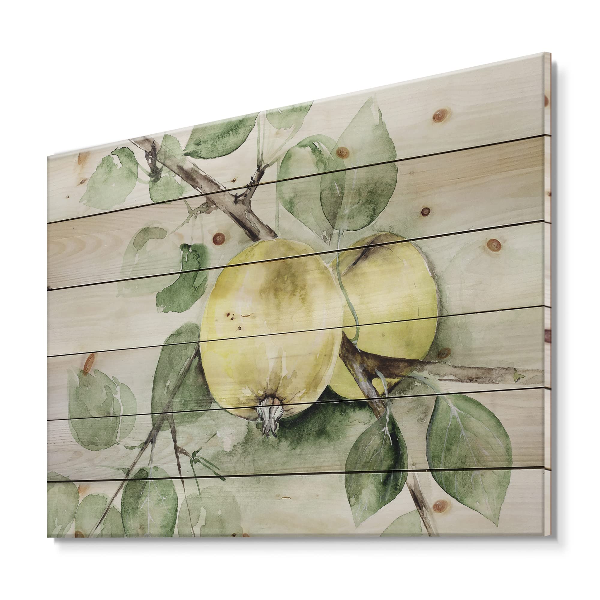 Vintage Green Apples Farmhouse Wood Wall Decor - Large Rustic Wood Wall Art for Kitchen, Dining Room & Bar - Natural Pine Wood Panels with Food & Beverage Print - Perfect for Farmhouse, Country & Cottage Style Home Decor