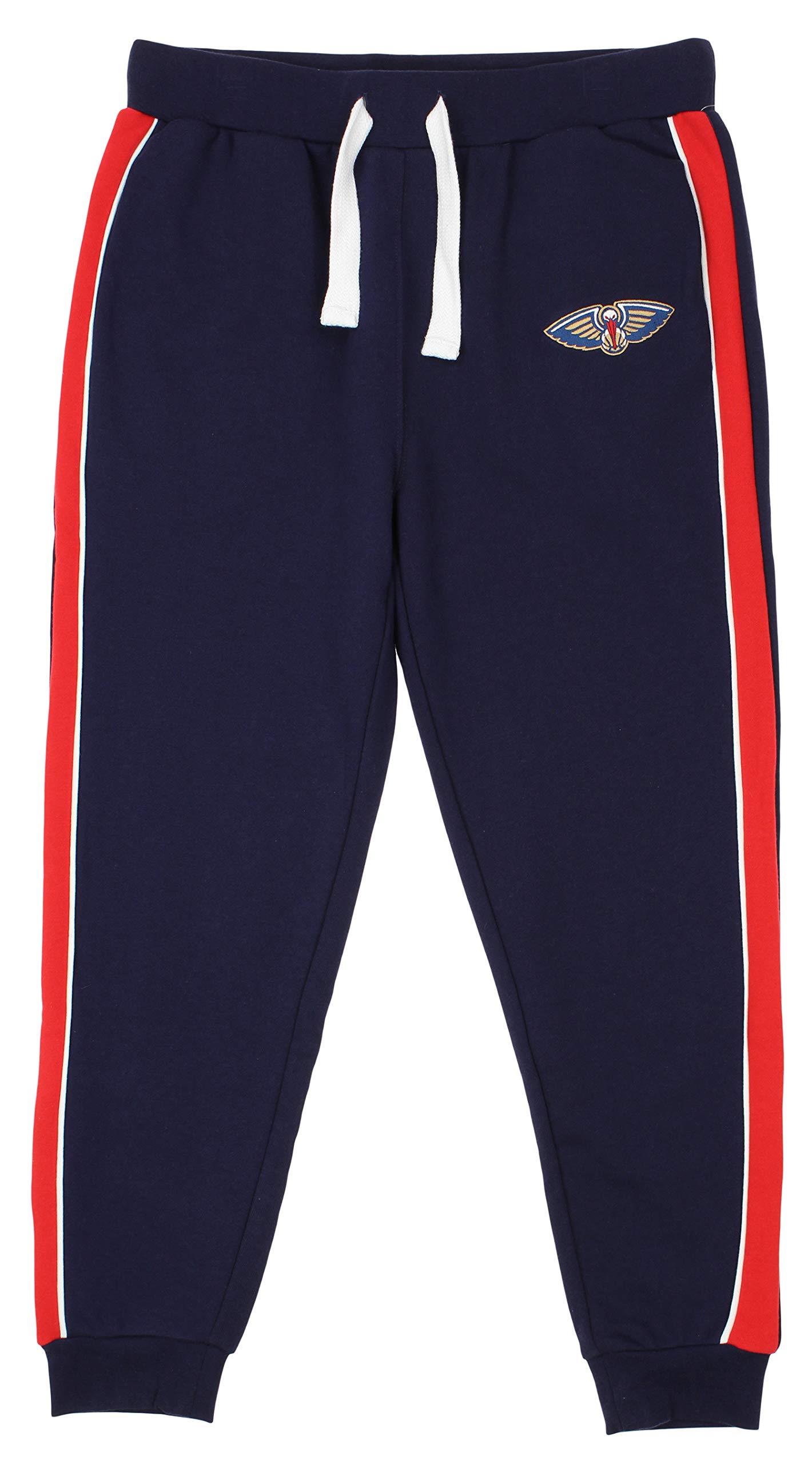 FISLL NBA Men's French Terry Jogger Pants with Piping - Team Logo Basketball Sweatpants for Casual Wear, Gym & Lounge