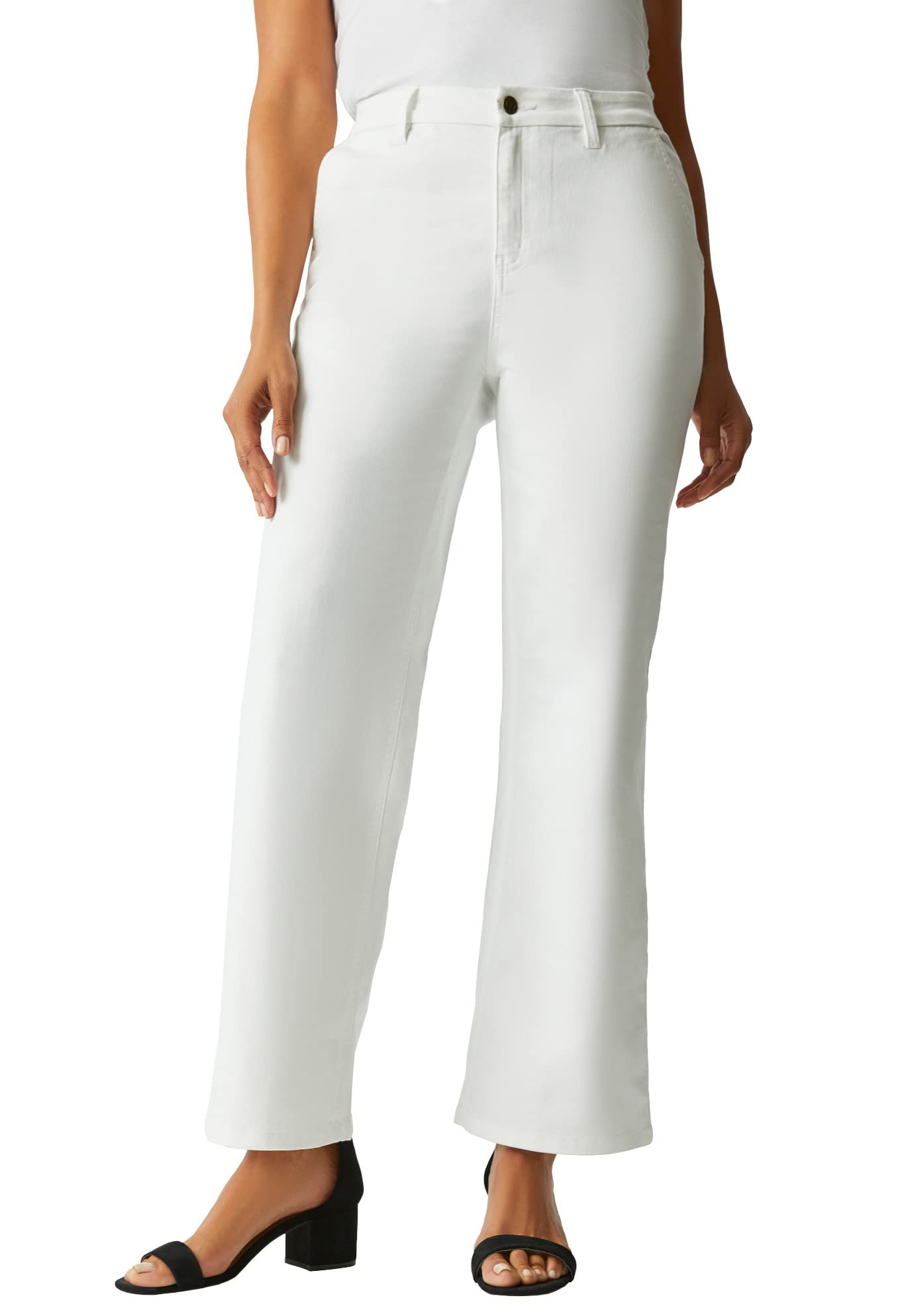 Jessica London Women's Plus Size Wide Leg Jeans - Stretch Comfort Denim Pants for Curvy Figures | Perfect for Casual Wear, Office & Weekend Outings