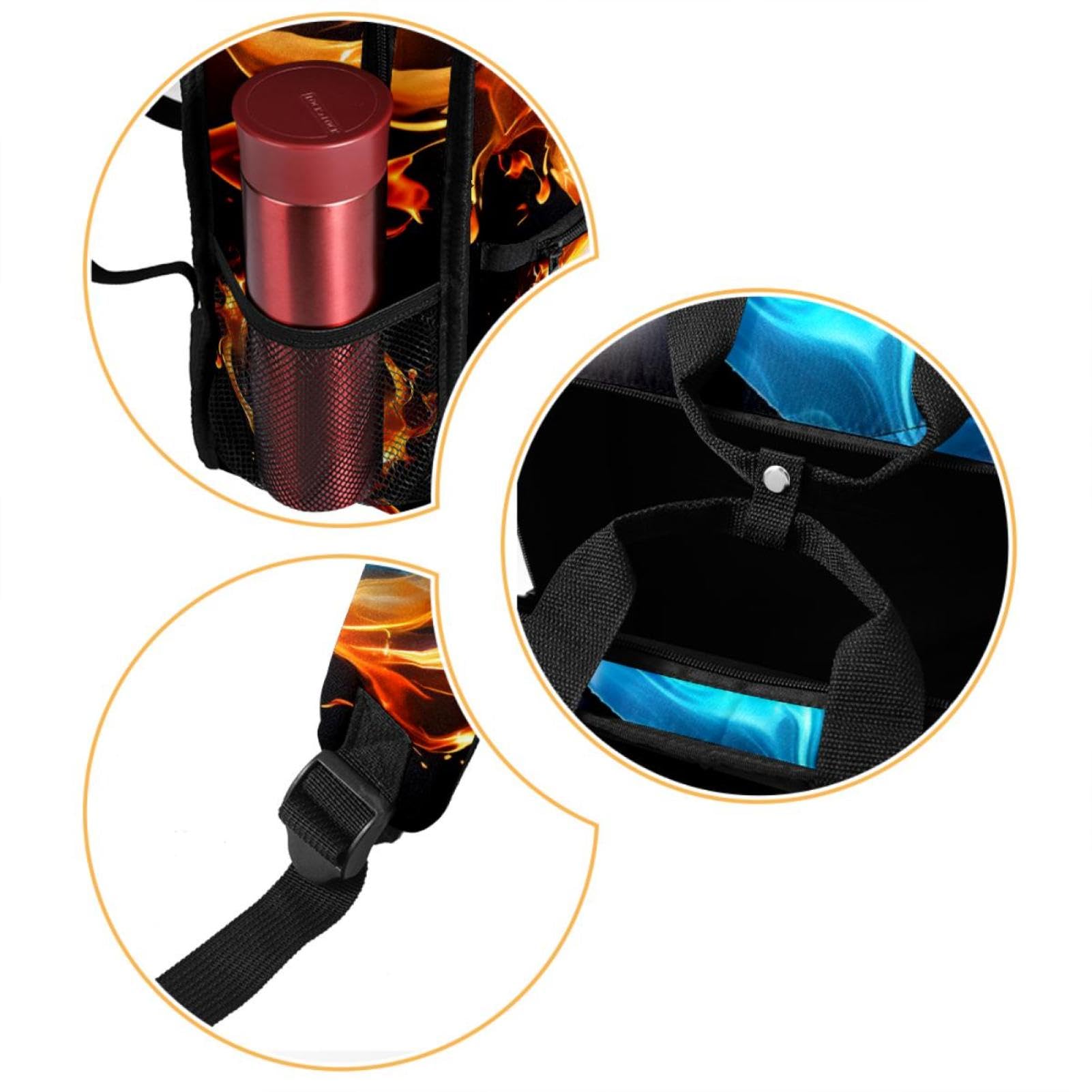 Best Travel Backpack for Men & Women - Lightweight Durable Hiking Backpack with Flaming Football Design - Perfect for Outdoor Adventures, Gym, Work & School