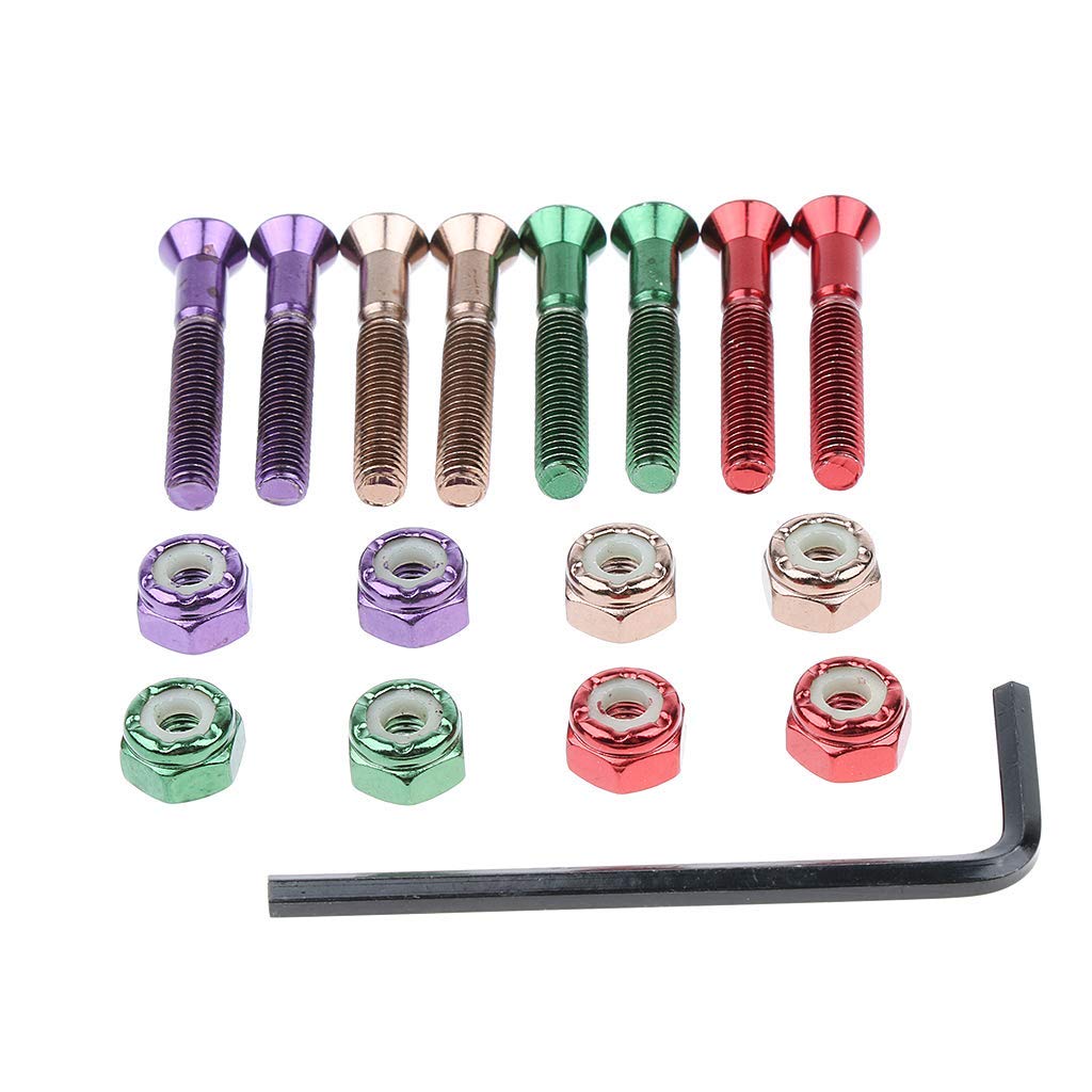 8pcs Replacement Skateboard Truck Hardware Set - 32mm Screws, Bolts & Nuts for Skateboard Maintenance | Perfect for DIY Repairs & Skate Park Upgrades