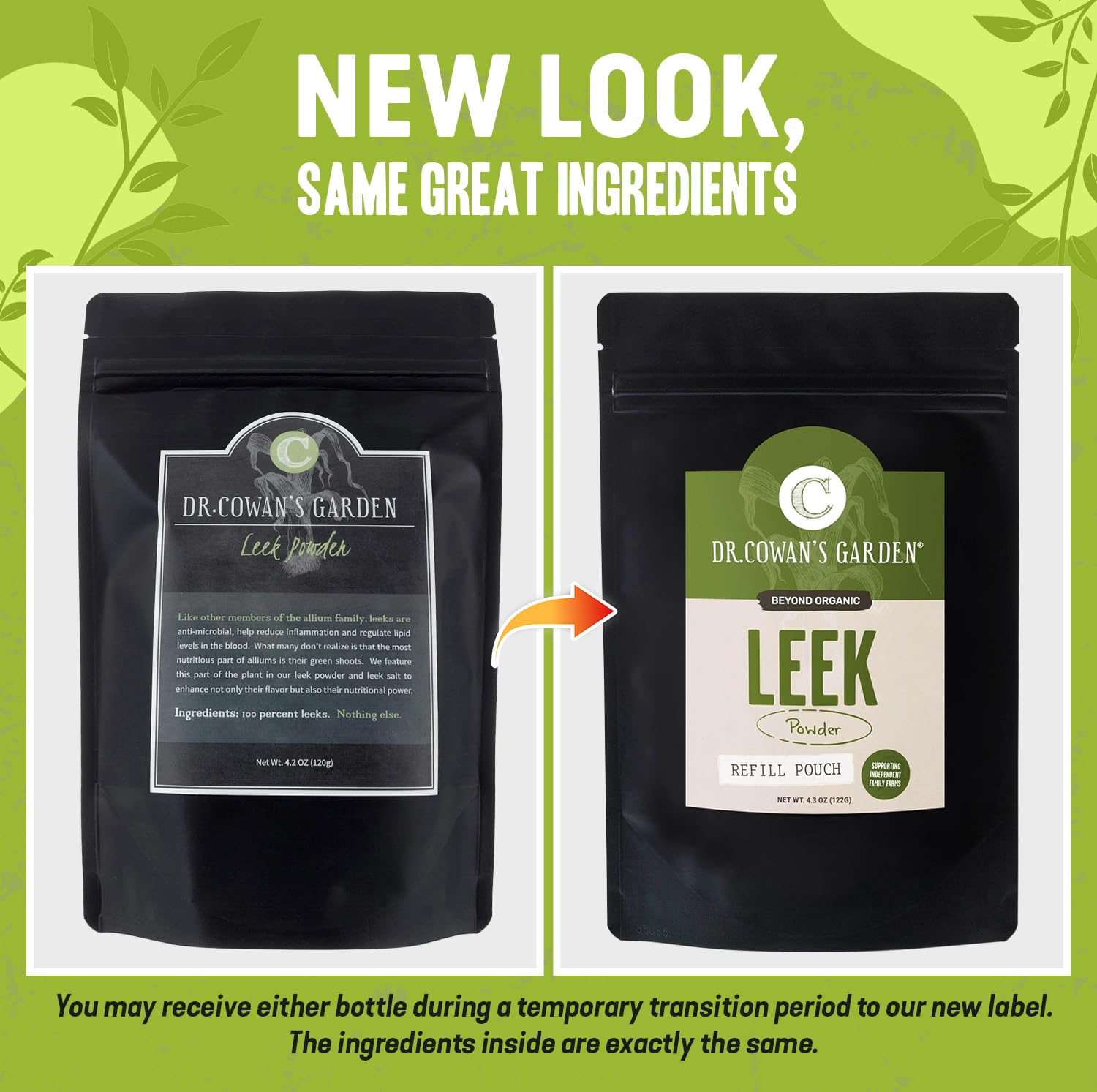 Dr. Cowan’s Garden Leek Powder - Organic Superfood Green Powder for Smoothies, Soups & Cooking | Dehydrated Vegetable Powder with 50 Servings | Nutrient-Rich for Detox, Energy & Healthy Recipes