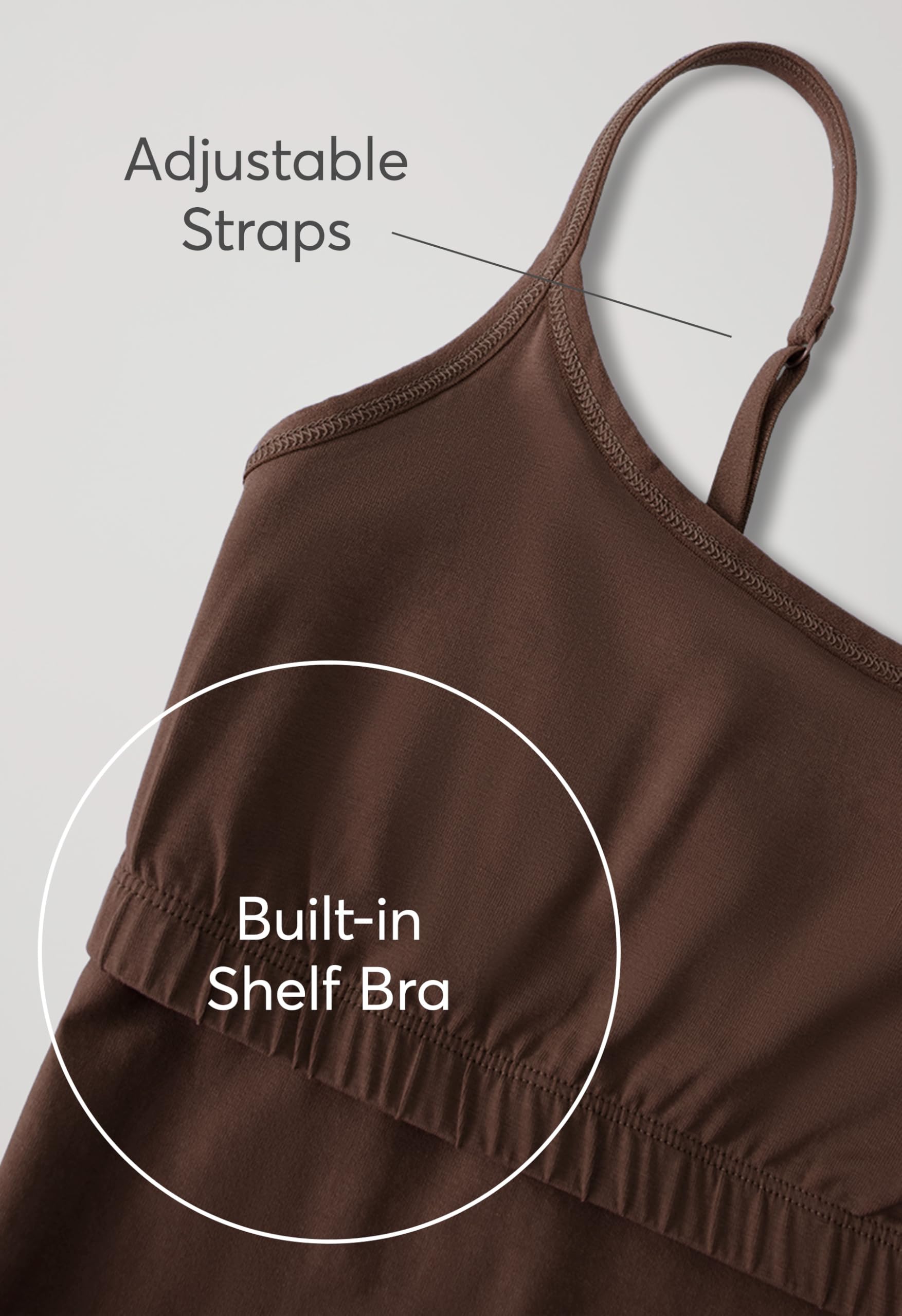Pact Women's Organic Cotton Camisole Tank Top with Built-in Bra & Adjustable Straps - Soft Breathable Undershirt for Yoga, Layering & Everyday Comfort