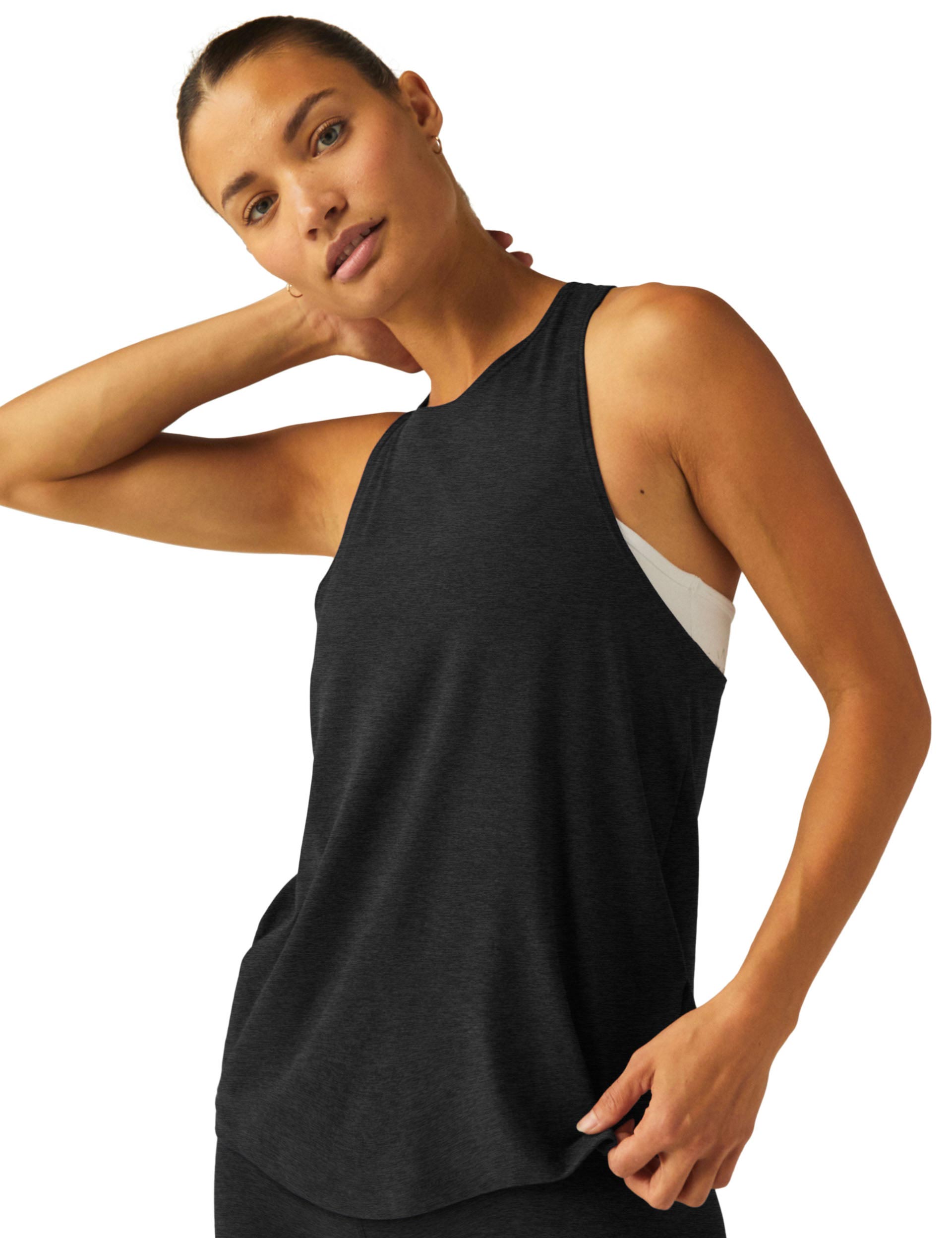 Lightweight Cutout Tank Top for Women - Black | Breathable & Comfortable Summer Fashion | Perfect for Yoga, Gym & Casual Wear