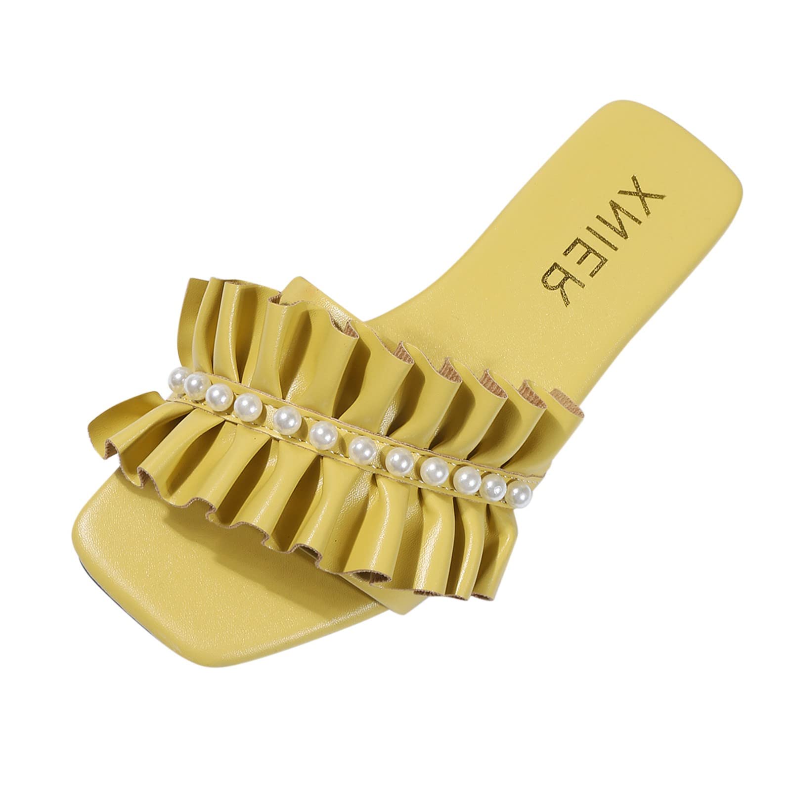 Breathable Pearl Open-Toe Women's Sandals - Comfortable Summer Slip-On Beach Slippers for Women | Perfect for Beach Vacations, Poolside Lounging & Casual Outings