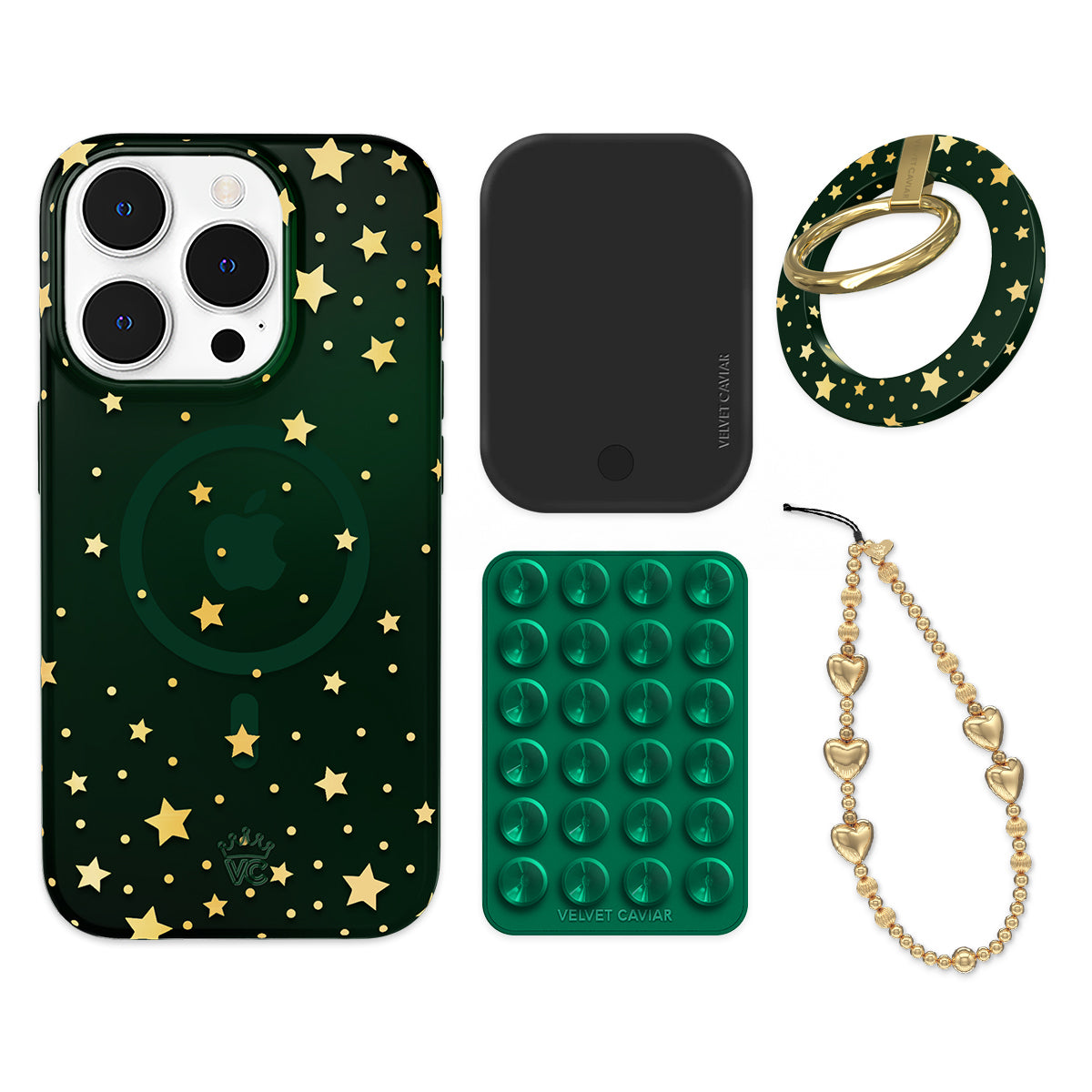 Evergreen Stars iPhone Grip Bundle Set - Non-Slip Phone Holder with Stand for iPhone 12/13/14/15 Pro Max - Perfect for Gym, Running, Driving & Video Calls