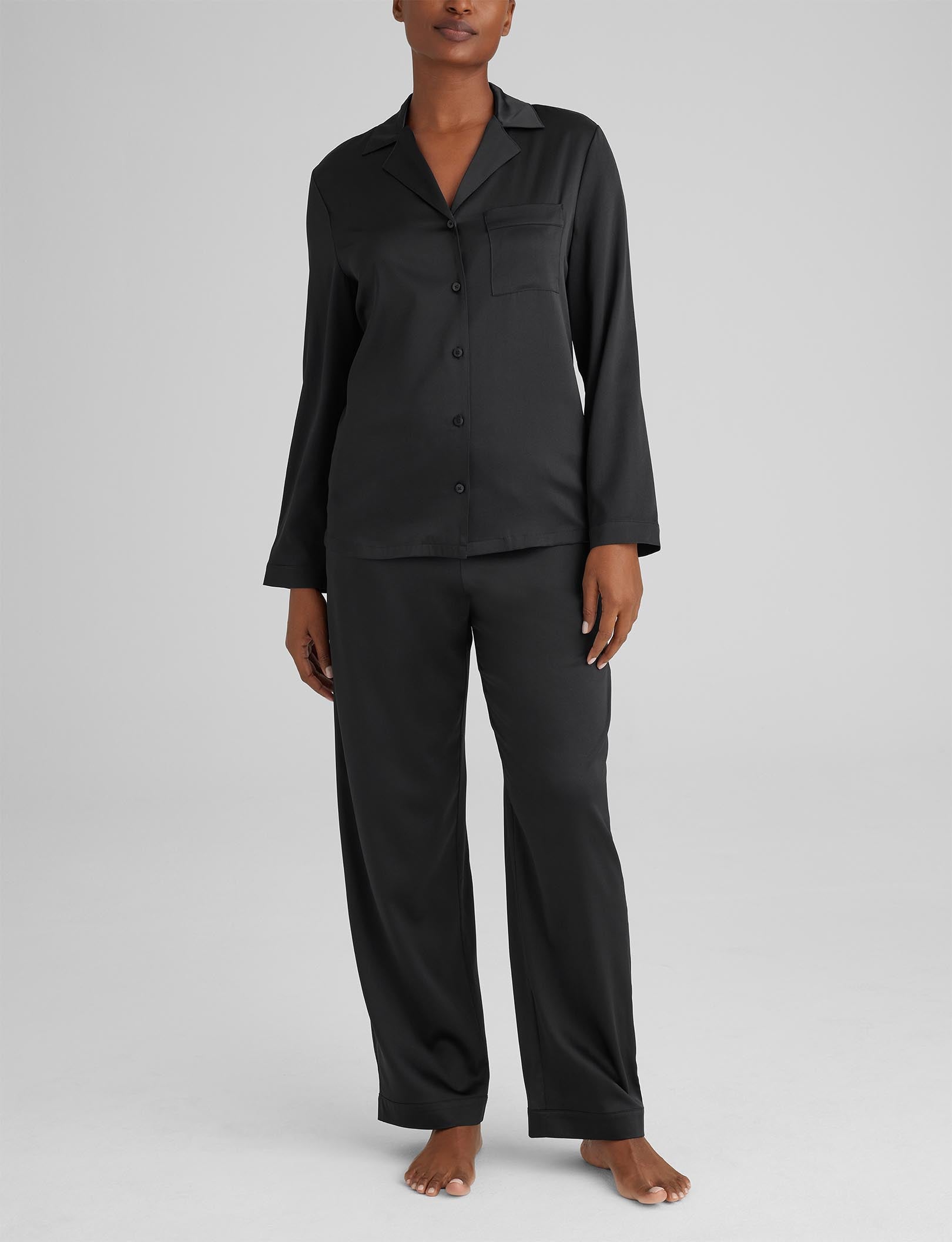 Premium Women's Silk Pajama Set - Long Sleeve Top & Pants for Comfortable Sleepwear - Perfect for Relaxing at Home, Gift Giving & Luxury Loungewear