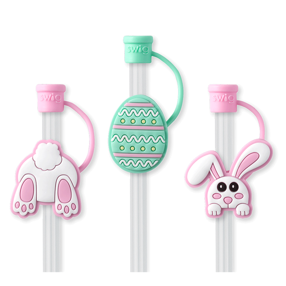 Easter Bunny Trail Straw Topper Set - Fun Pastel Drink Decorations for Kids' Parties, Easter Celebrations & Spring Gatherings