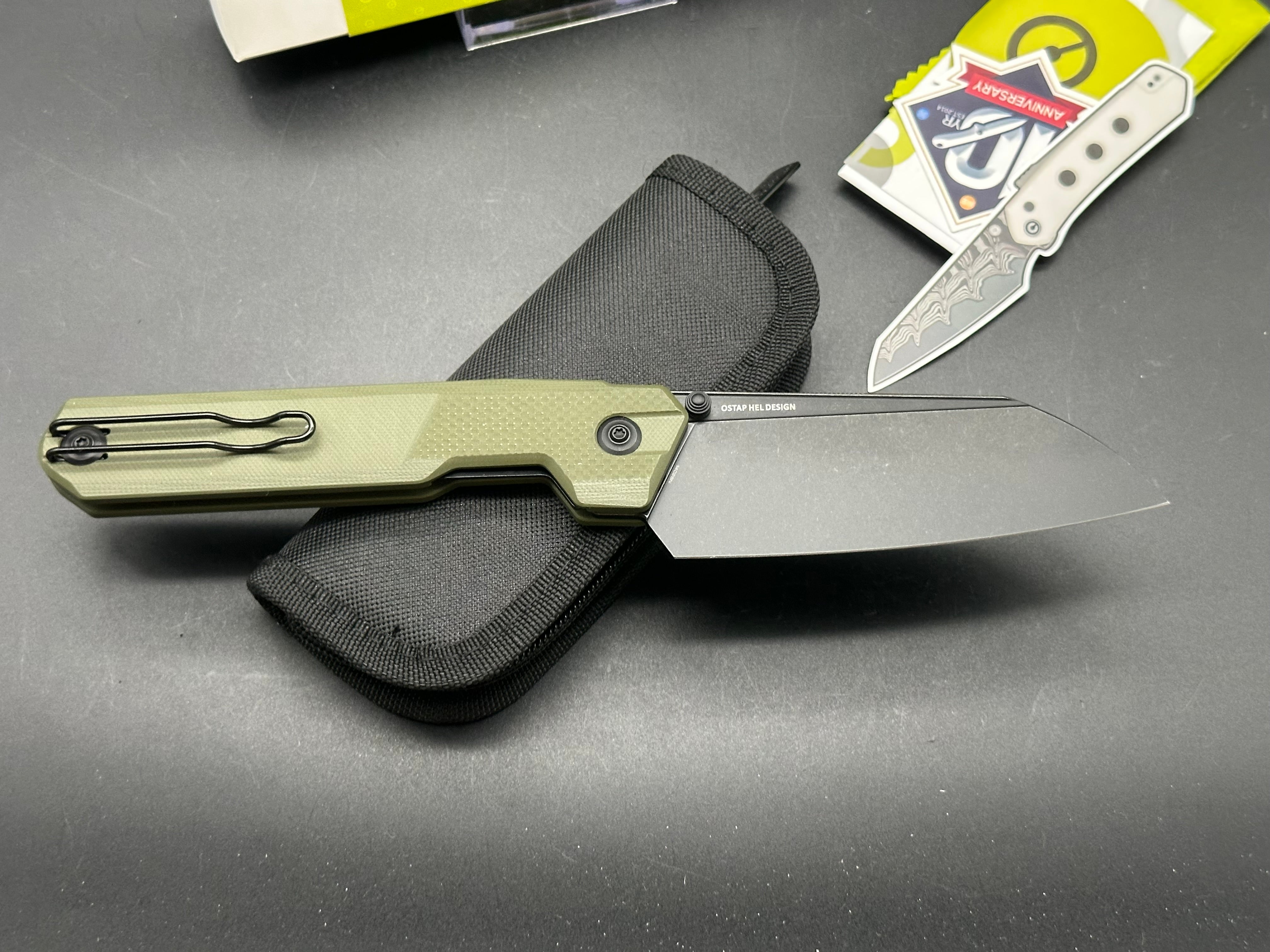 CIVIVI HID Folding Pocket Knife - OD Green G10 Handle, 14C28N Stainless Steel Plain Edge Blade with Black Stonewash Finish | EDC, Camping, Hunting & Outdoor Survival Tool