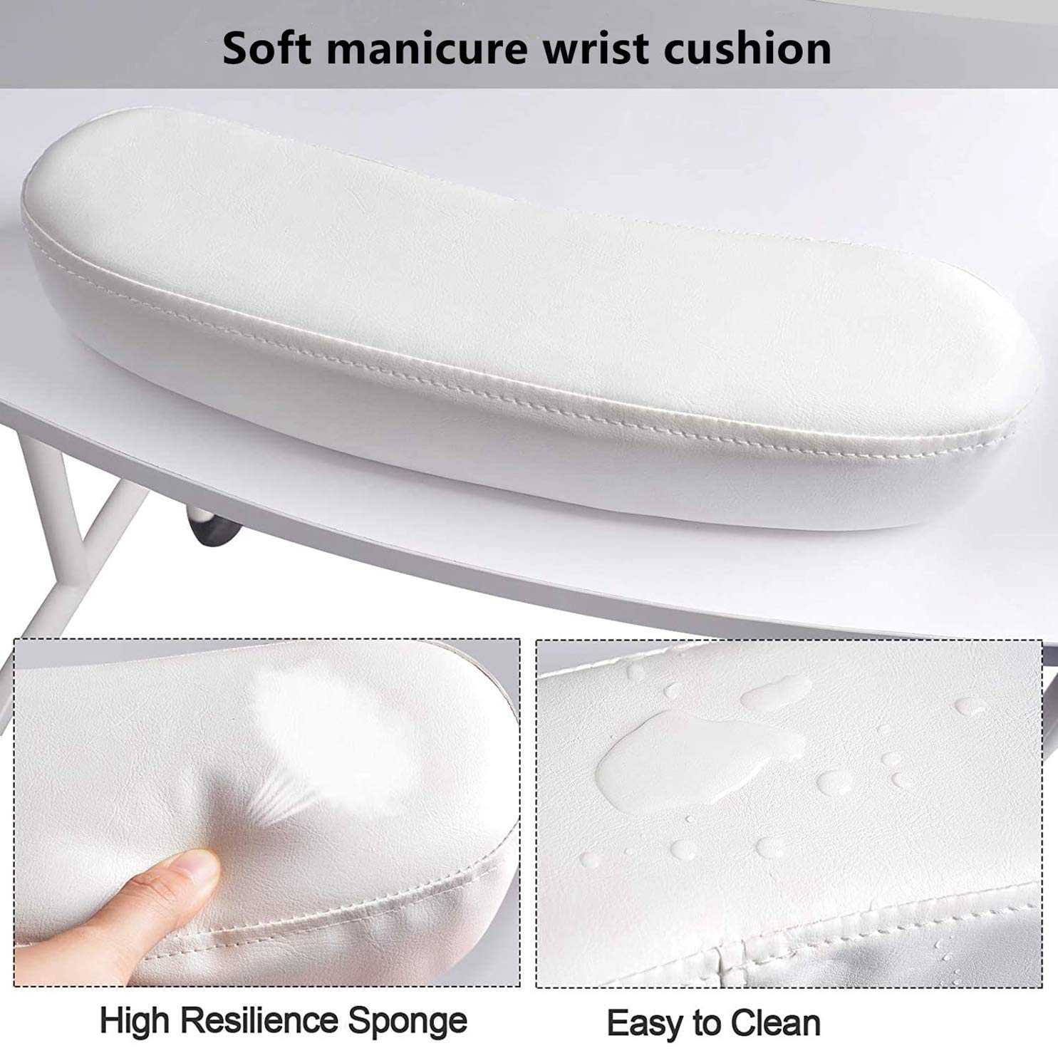 Portable Folding Nail Manicure Table with Wheels, Sponge Wrist Cushion & Large Storage Drawer - Perfect for Home Salon, Nail Techs & Mobile Beauty Services