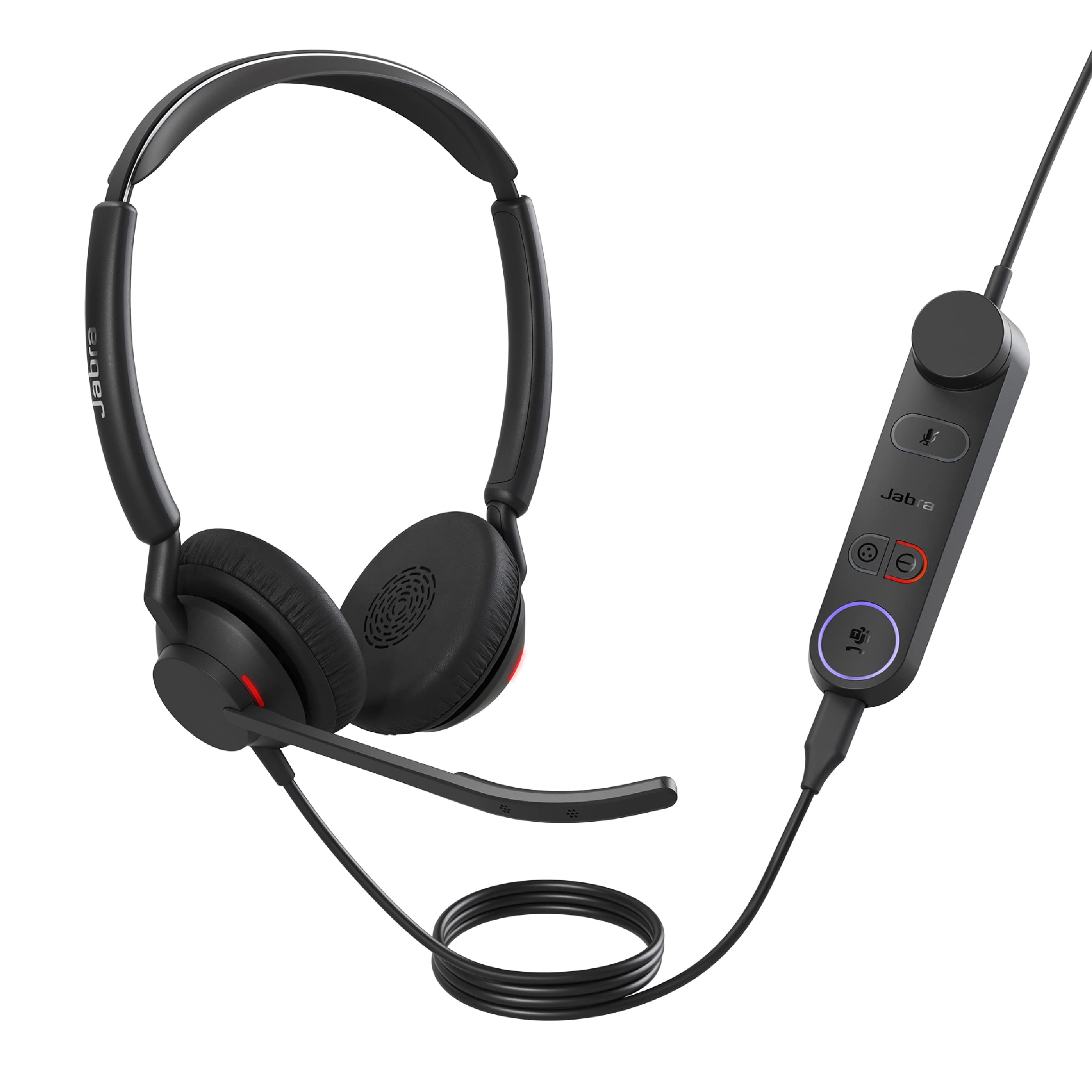 Jabra Engage 50 II Wired Stereo Headset with Noise-Cancelling 3-Mic Technology - USB-A Cable, Ultra-Lightweight Design - MS Teams Certified & Multi-Platform Compatible (Black) - Perfect for Office Calls, Remote Work, and Customer Service